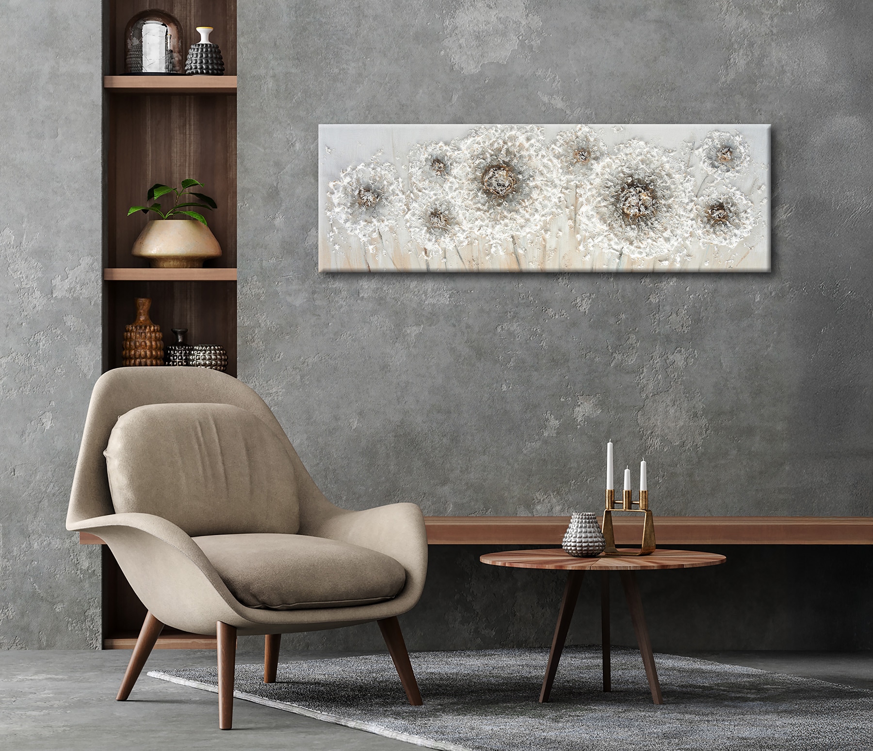 Bönninghoff Peinture à l'huile »handarbeit BLUMEN 40x120 cm – Wandbild Kunst Deko modern« Fleurs | Images de fleurs | Nature 1 cuis tlg. fabriqué à la main, chaque image est unique