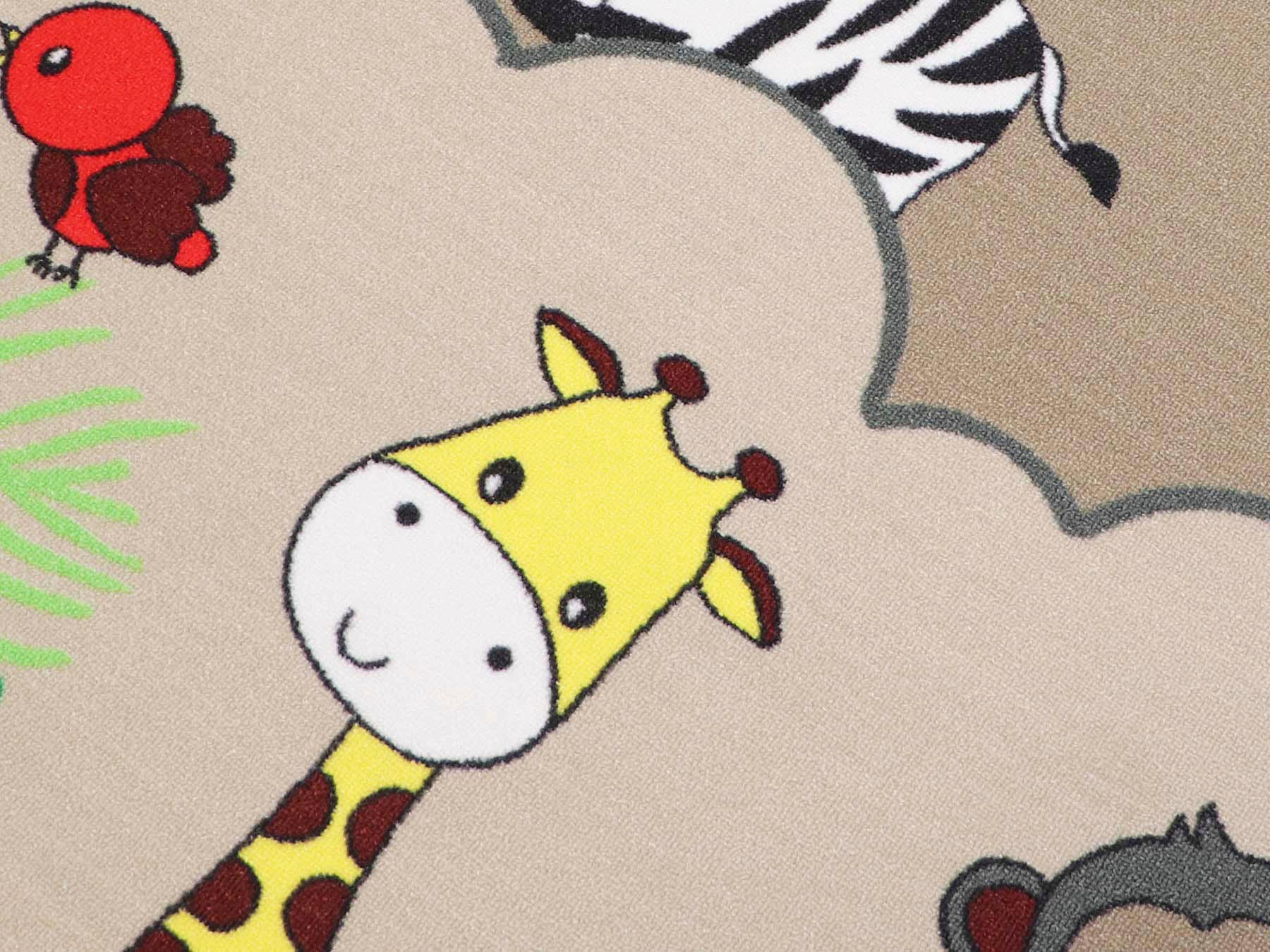 Primaflor-Ideen in Textil Kinderteppich »SAFARI, Made in Belgium« rechteckig 5 mm Höhe Motiv Tiere der Savanne, Kinderzimmer