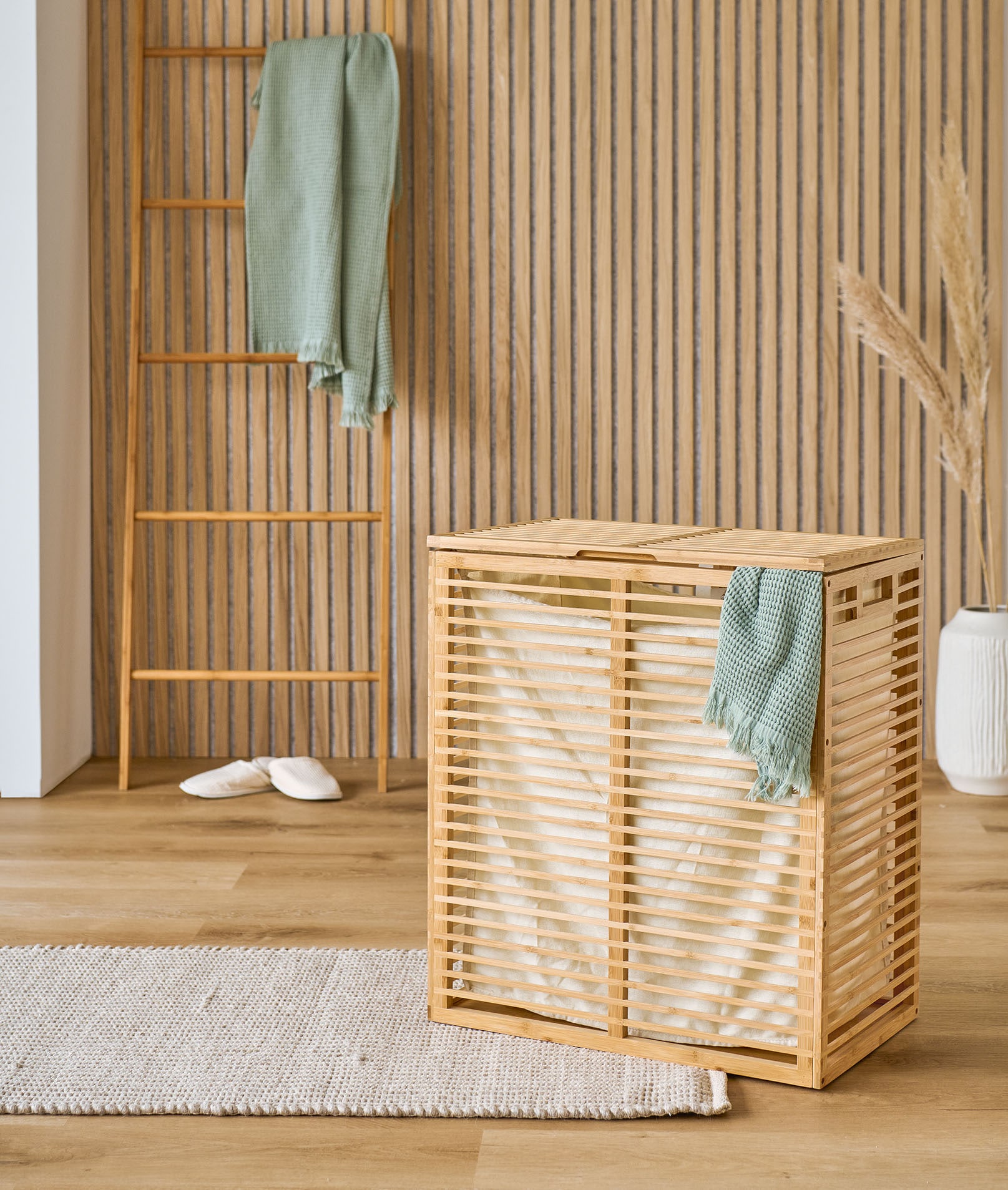 Zeller Present Panier à linge hochwertig aus Bambus