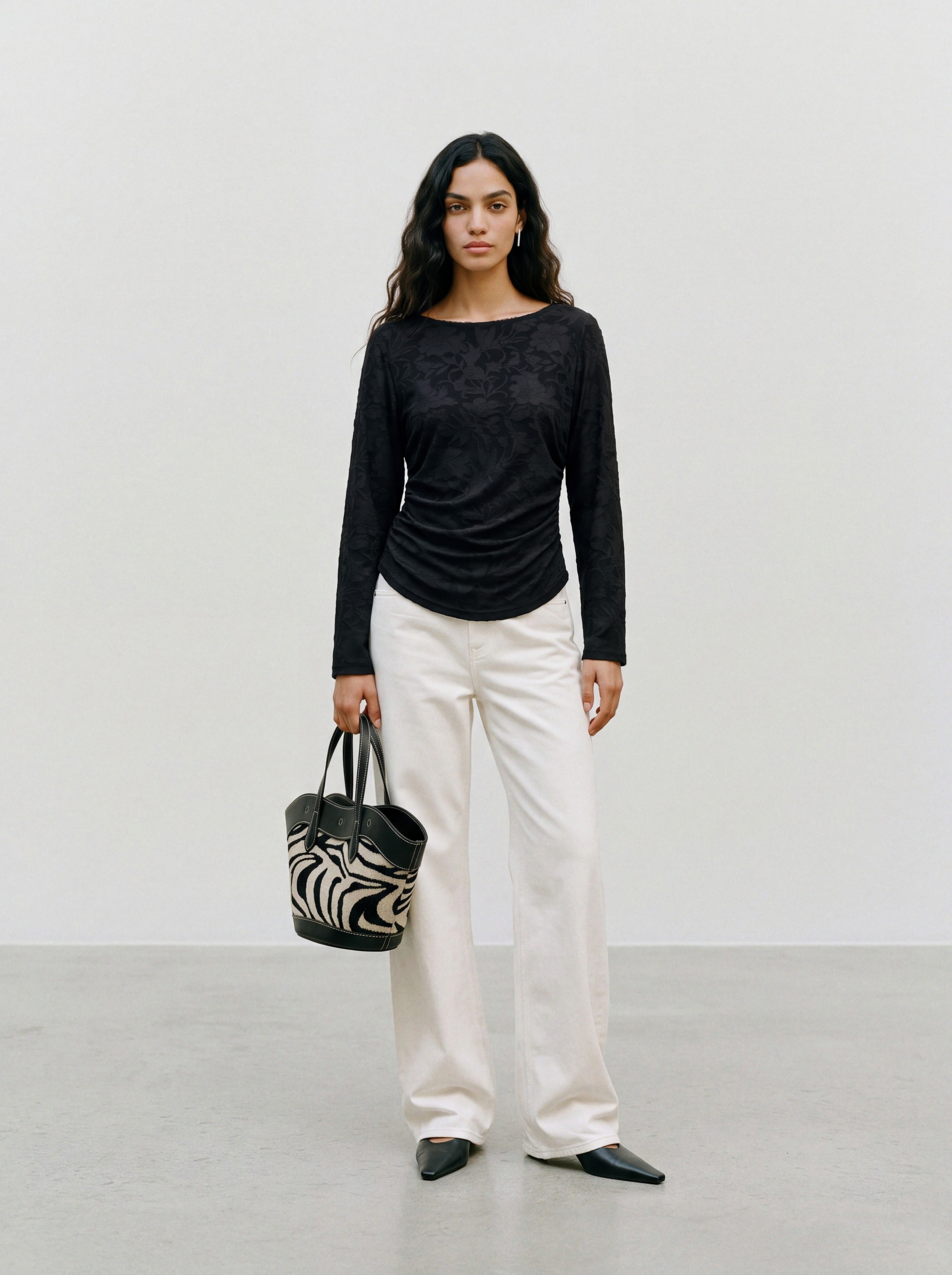 Vero Moda Langarmshirt »VMLAYLA LS GATHERING TOP JRS NOOS« Materialmix, regular fit
