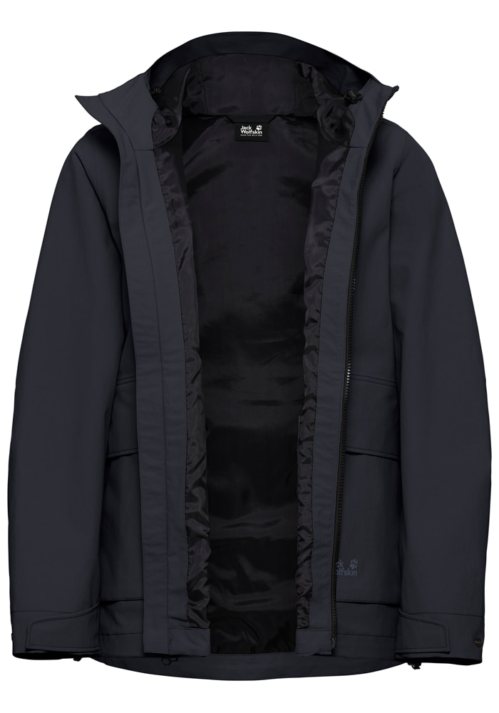 Jack Wolfskin Veste fonctionnelle »NABUR 2L JKT W« mit Kapuze wasserdicht, atmungsaktiv, Übergangsjacke, aufgesetzte Cargotaschen