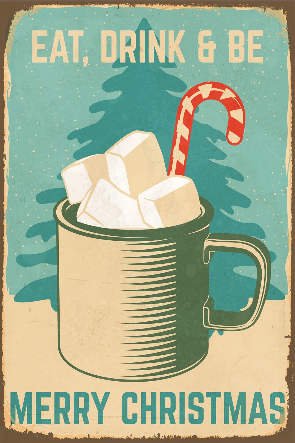 queence Alu-Dibond-Druck »Drink« Getränke | Weihnachten 1 Stk. tlg. Marshmallow, Christmas, Schild