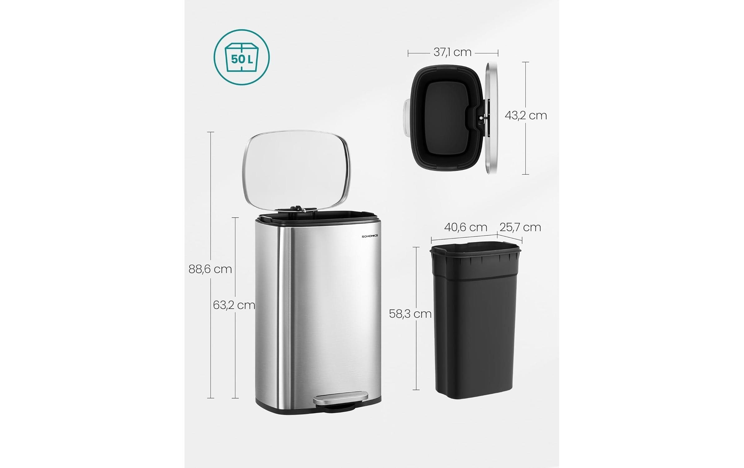 SONGMICS Mülleimer »50 l« 1 Behälter