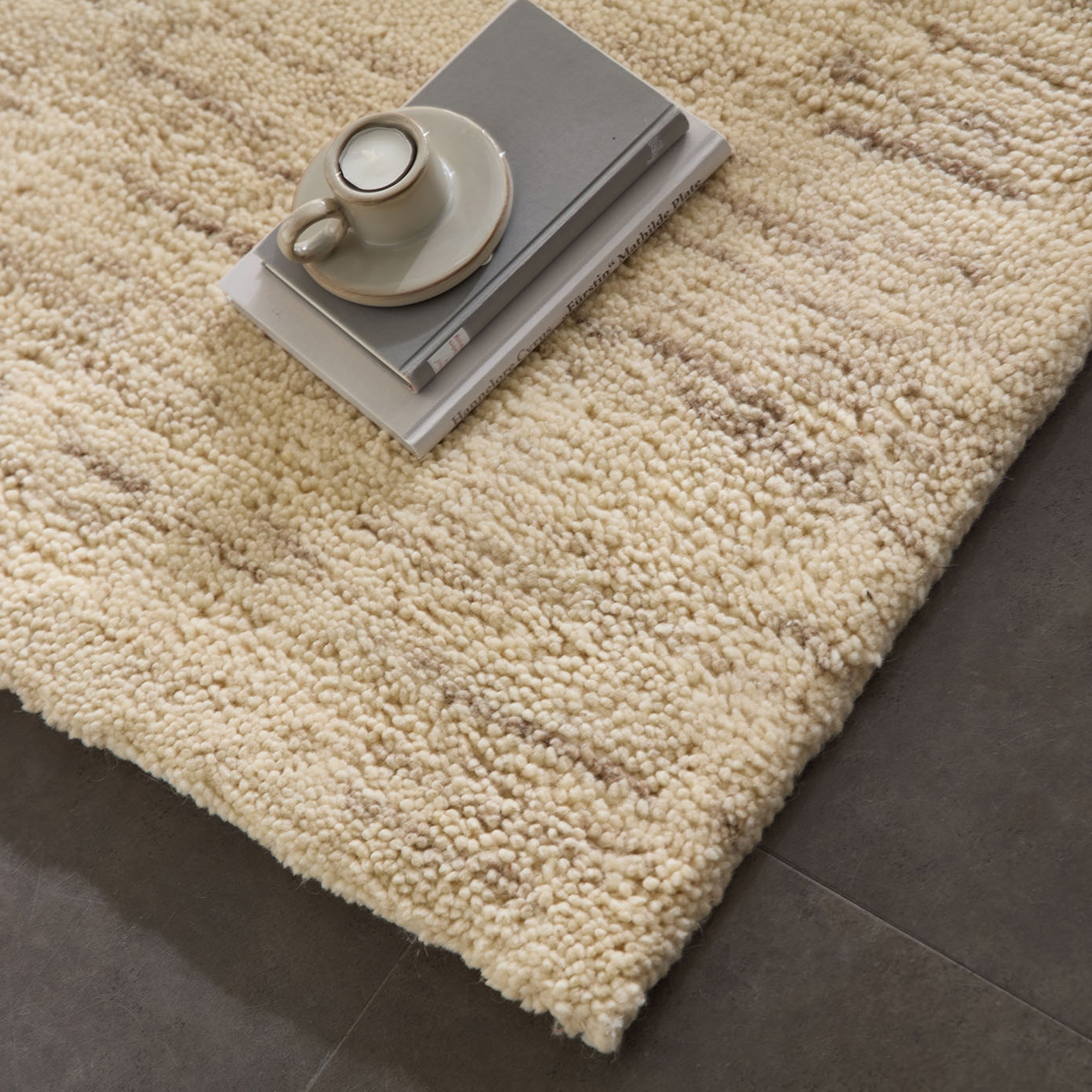 THEKO Bordure de lit »Hadj Uni« Höhe 25 mm 3 cuis tlg. vrai tapis berbère, pure laine, noué main, chambre à coucher