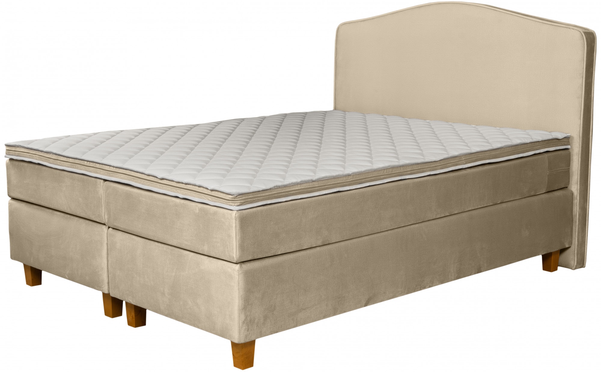 INOSIGN Lit boxspring »Jalma« Füsse aus massiver Birke ; Inkl. Topper