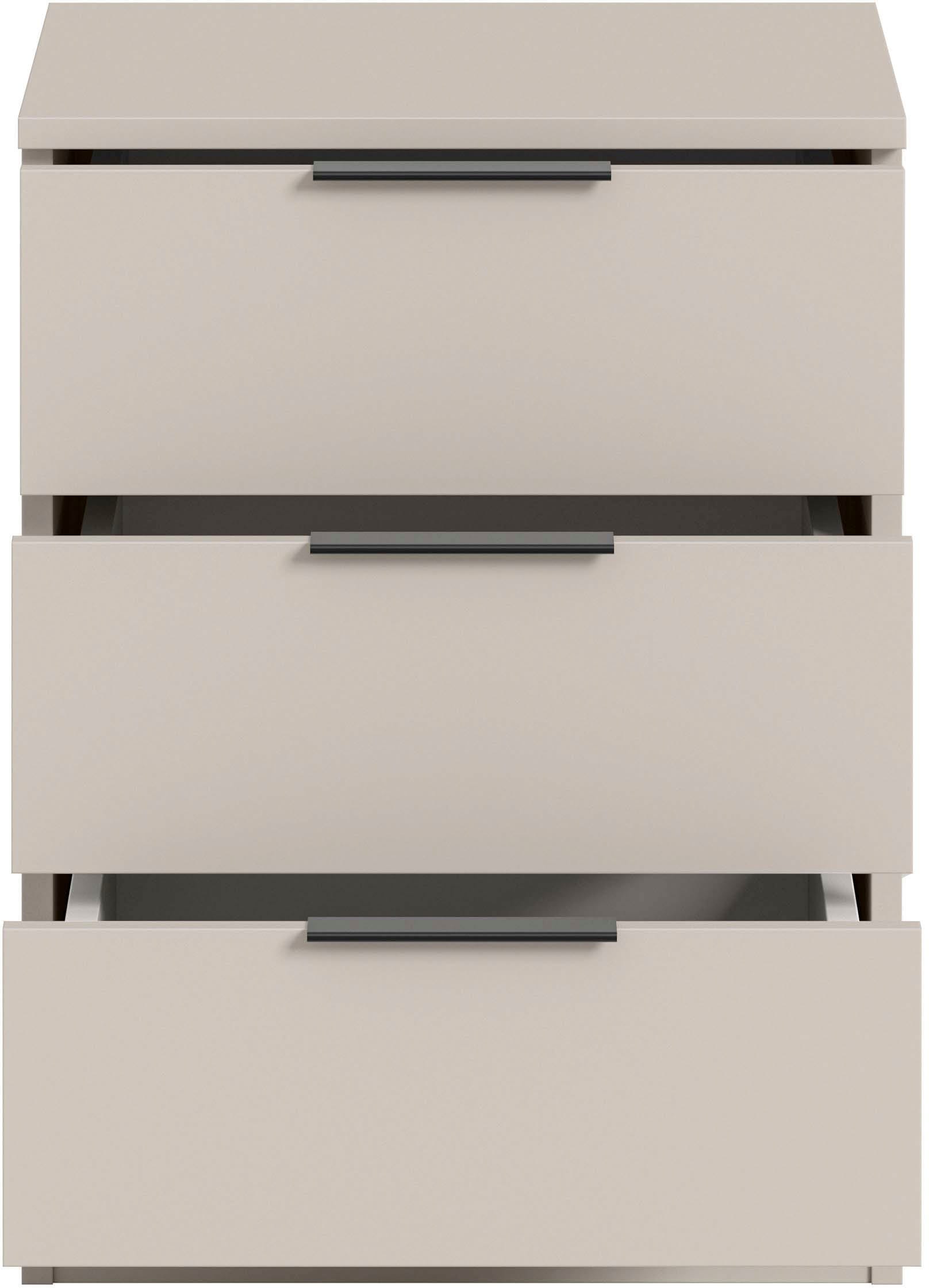 Home affaire Table de nuit »Skarde Nachttisch Beistelltisch Kommode, Breite: 45 cm« 1 cuis tlg. Skarde, Nachtkommode, 3 Schubkästen, kashmir