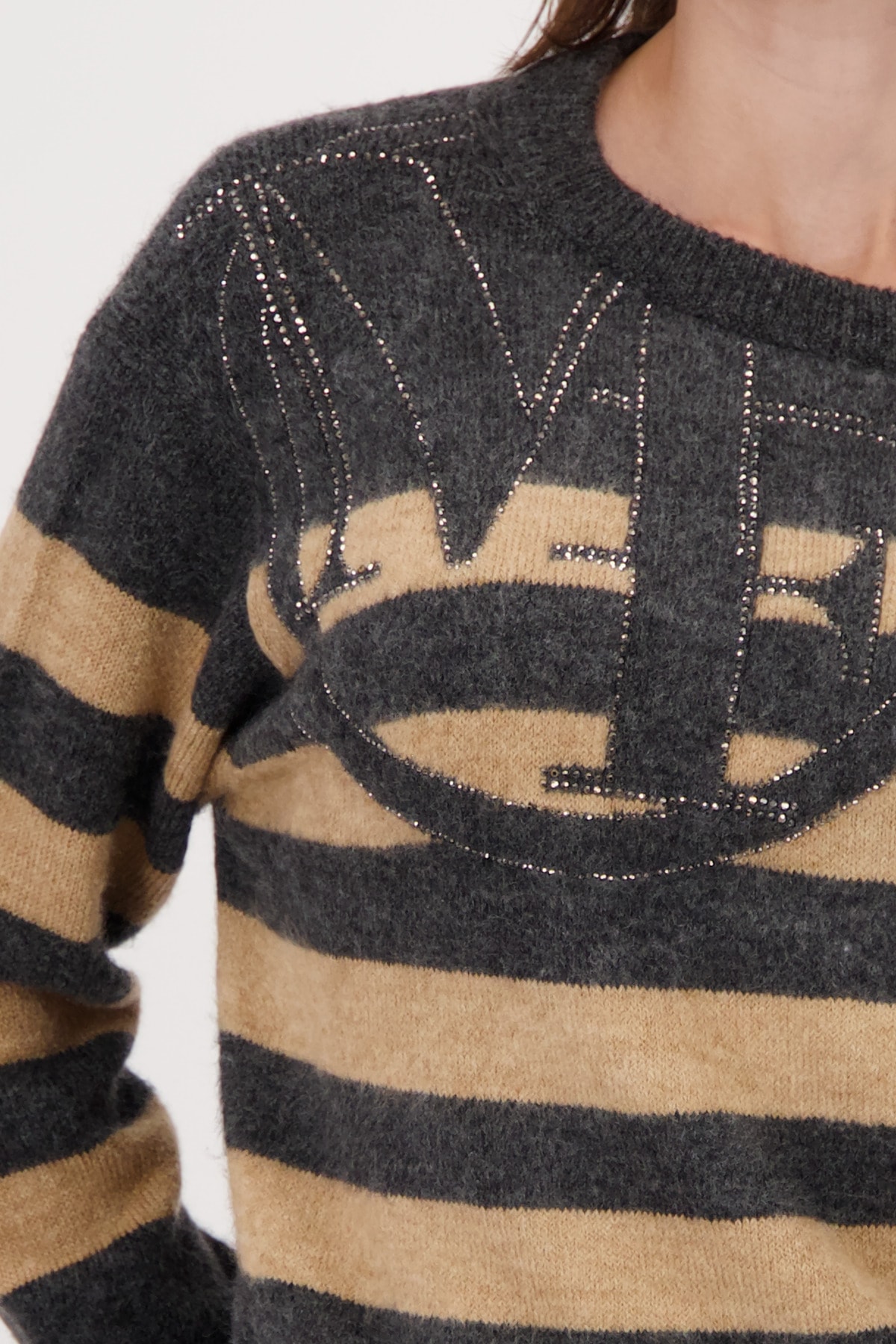 Monari Pull en tricot Regular fit mit Rundhalsausschnitt