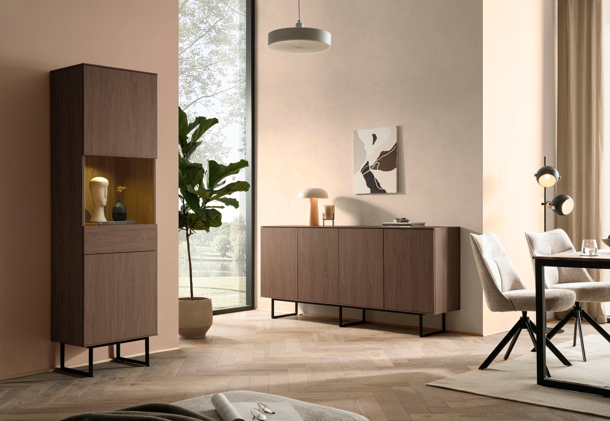 Home affaire Buffet »Lund, moderner Schrank, Kommode mit Kufengestell« surface supérieure visuellement fine, aspect haut de gamme, espace de rangement suffisant