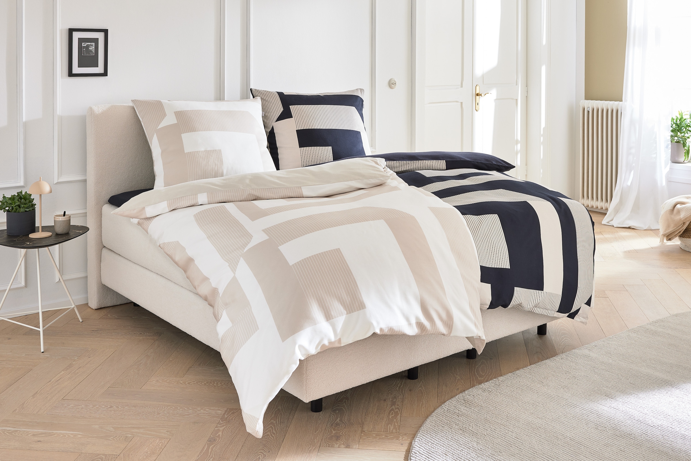 Musterring Linge de lit réversible »Slow« 2 cuis aus reiner Baumwolle
