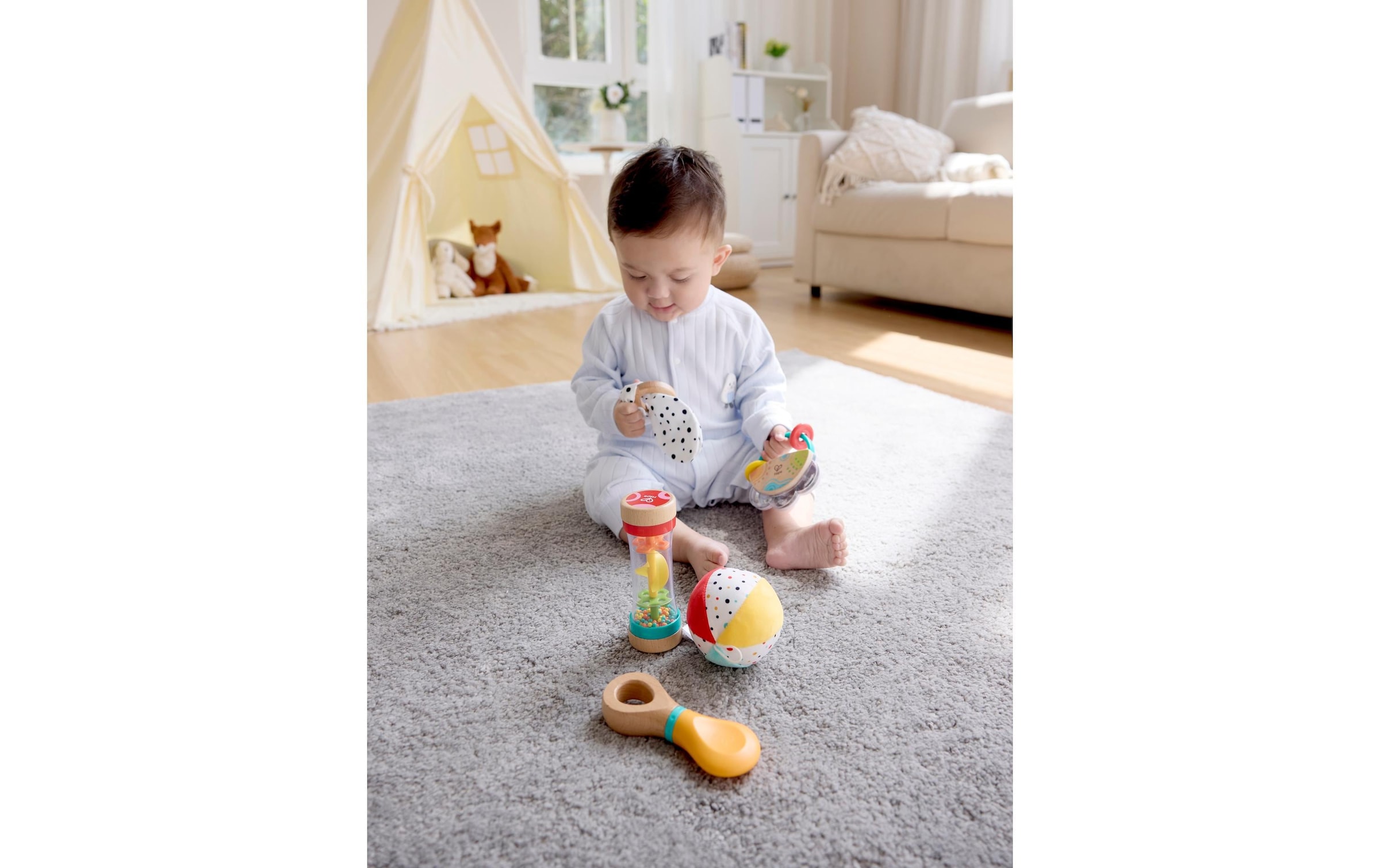 Hape Greifspielzeug »5-in-1-Baby-Sensorik-Set 5-tlg«