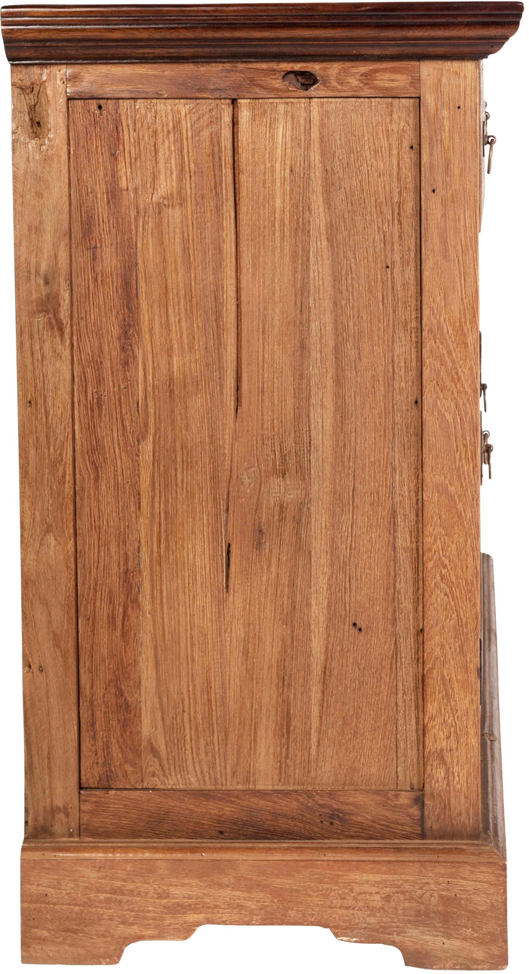 SIT Sideboard »Perth aus recyceltem Teakholz mit 3 Türen & 3 Schubladen« Massives Teakholz mit Stauraum und markanten Metallringen als Griffe