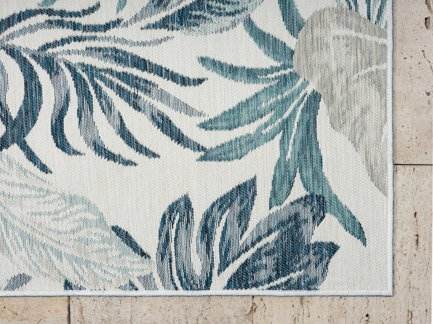 Myflair Möbel & Accessoires Tapis »Reef, LAGERRÄUMUNG!« Rectangulaire 6 mm Höhe Wendeteppich, Blätter Motiv, Outdoor geeignet, Balkon, Terrasse