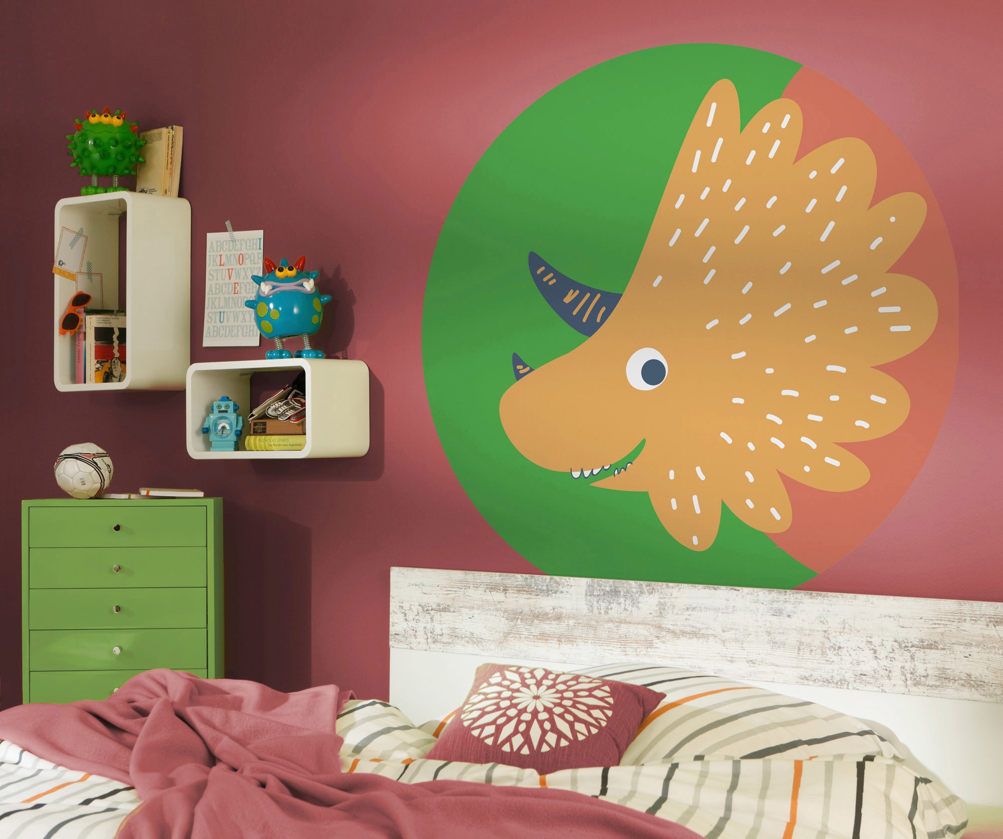 Komar Fototapete »Vlies selbstklebend - Little Dino Trice - Grösse 125 x 125 cm« bedruckt glatt Wohnzimmer, Schlafzimmer