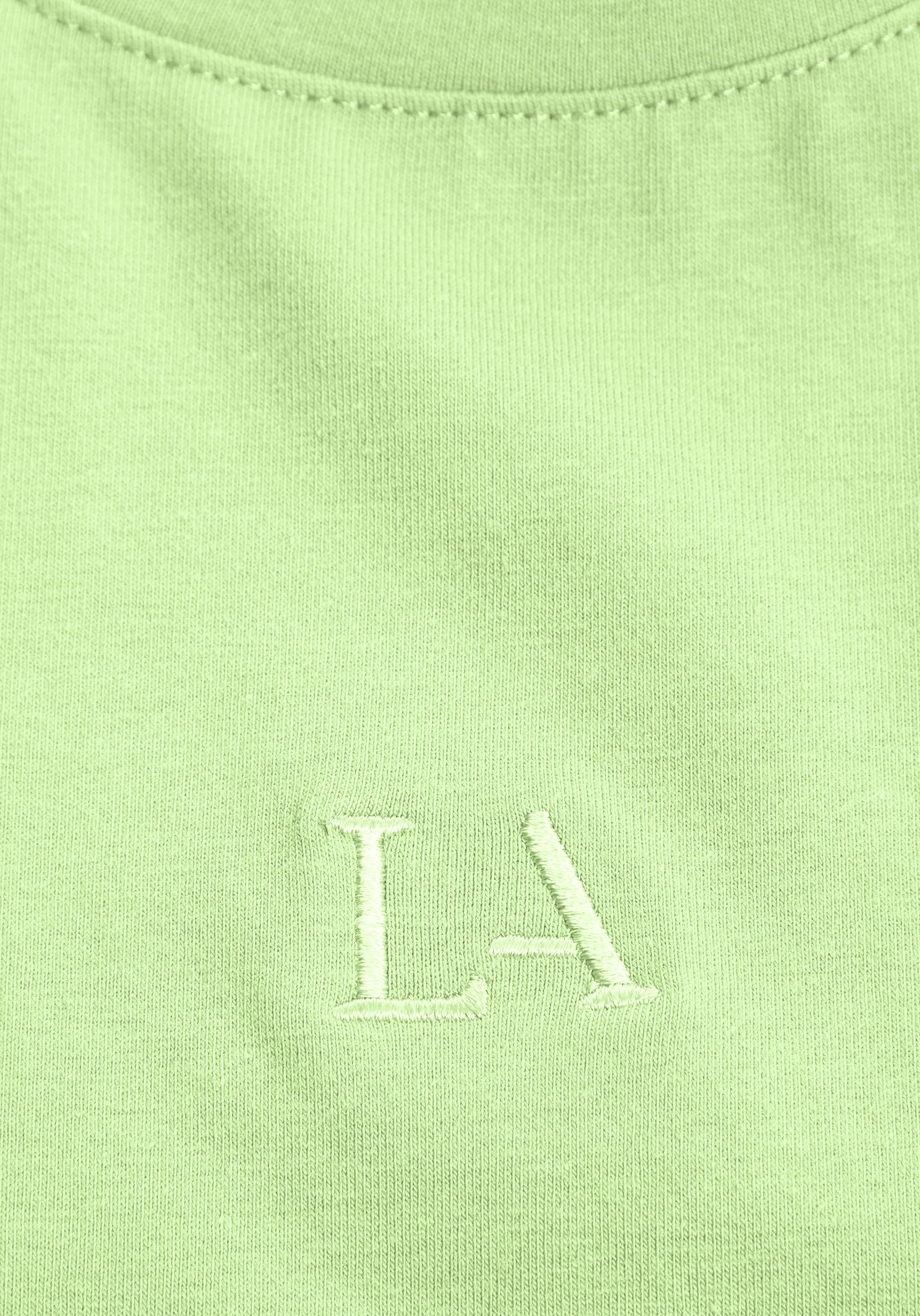 LASCANA T-shirt à manches courtes mit kastigem Schnitt und Lagen-Look