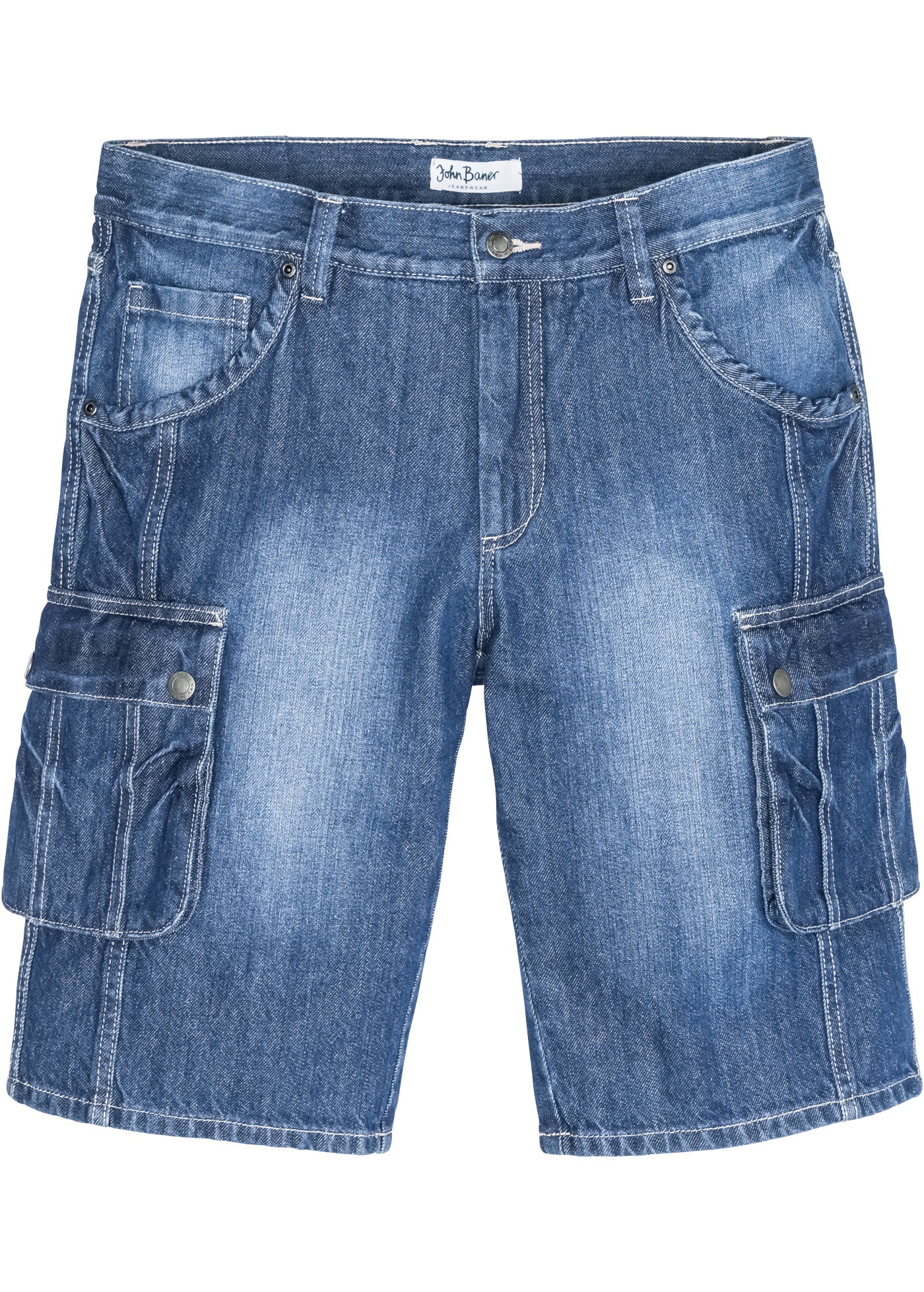 bonprix Bermudas  mit Used-Effekt, regular fit, aus Baumwolle