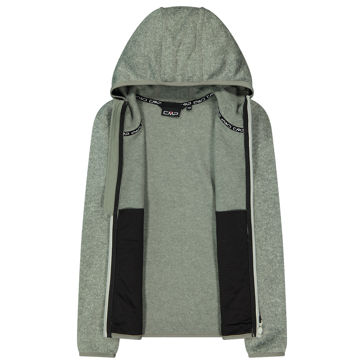 CMP Strickfleecejacke »KID G JACKET FIXED HOOD« mit Kapuze wärmende Strickfleecejacke aus Polyester, mit Kapuze und Kinnschutz