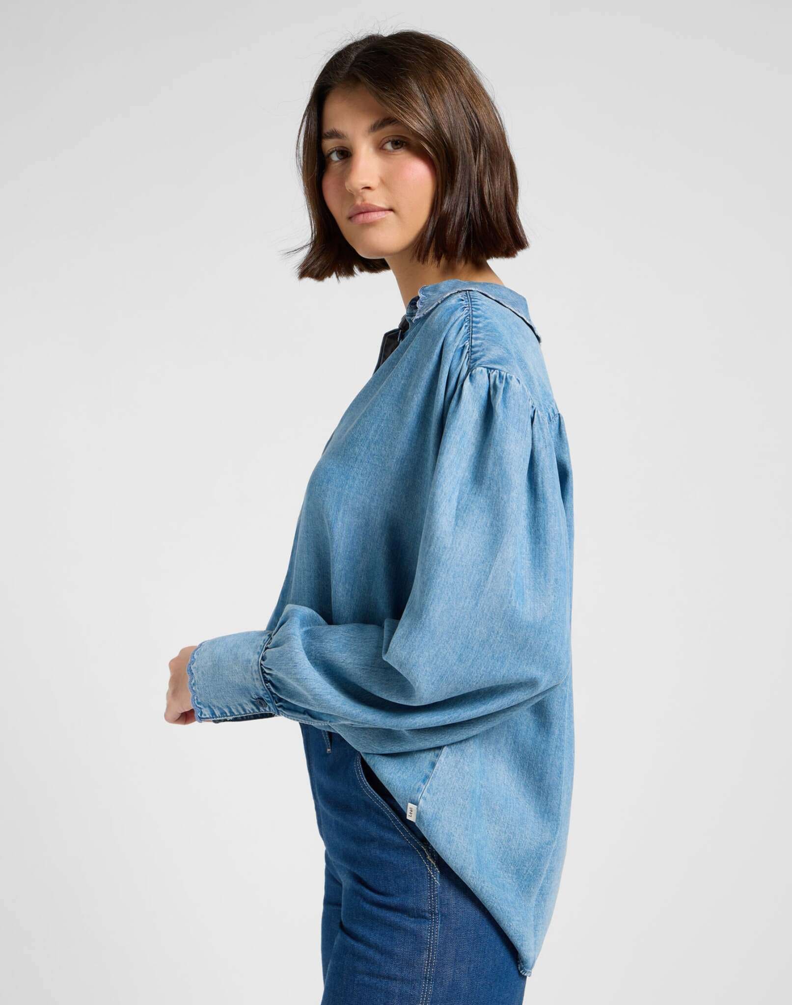 Lee® Jeansbluse »Lee Jeanshemd Statement Collar Shirt«