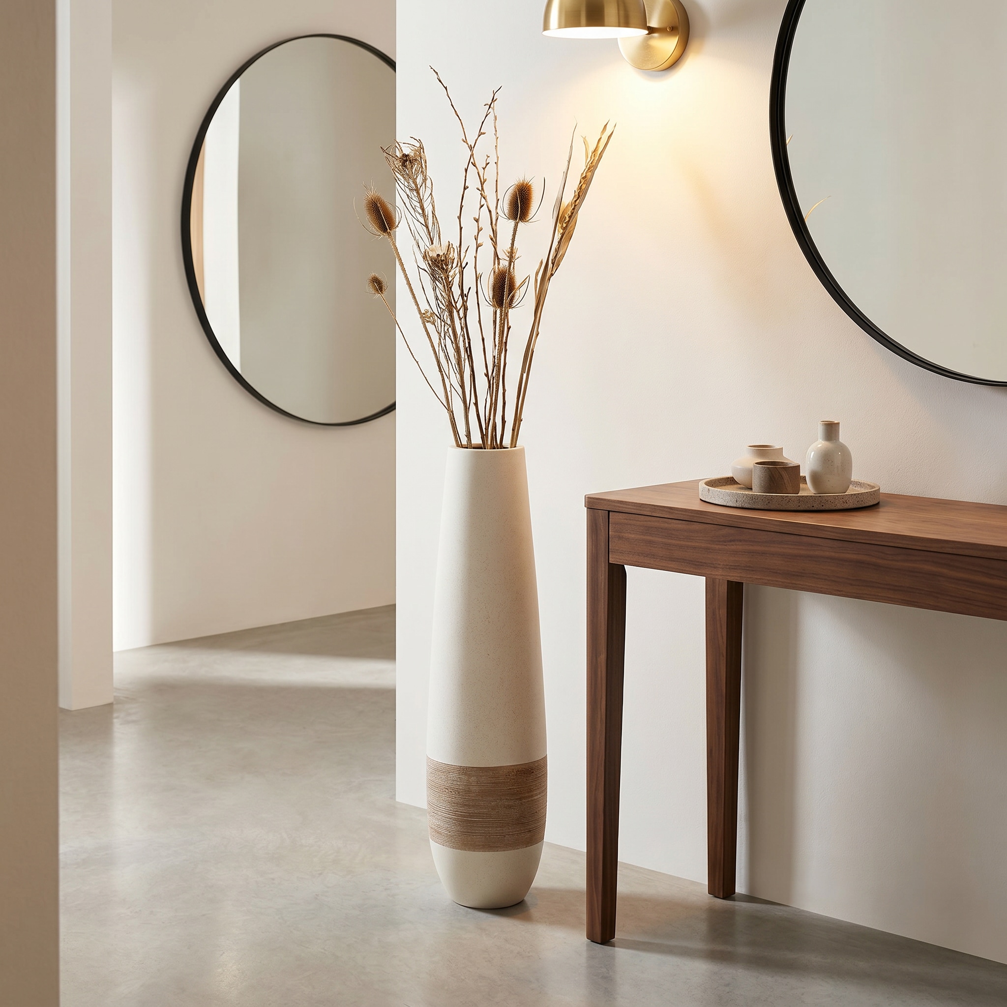 GILDE Vase de sol »Vase Olbia creme H. 66 cm«