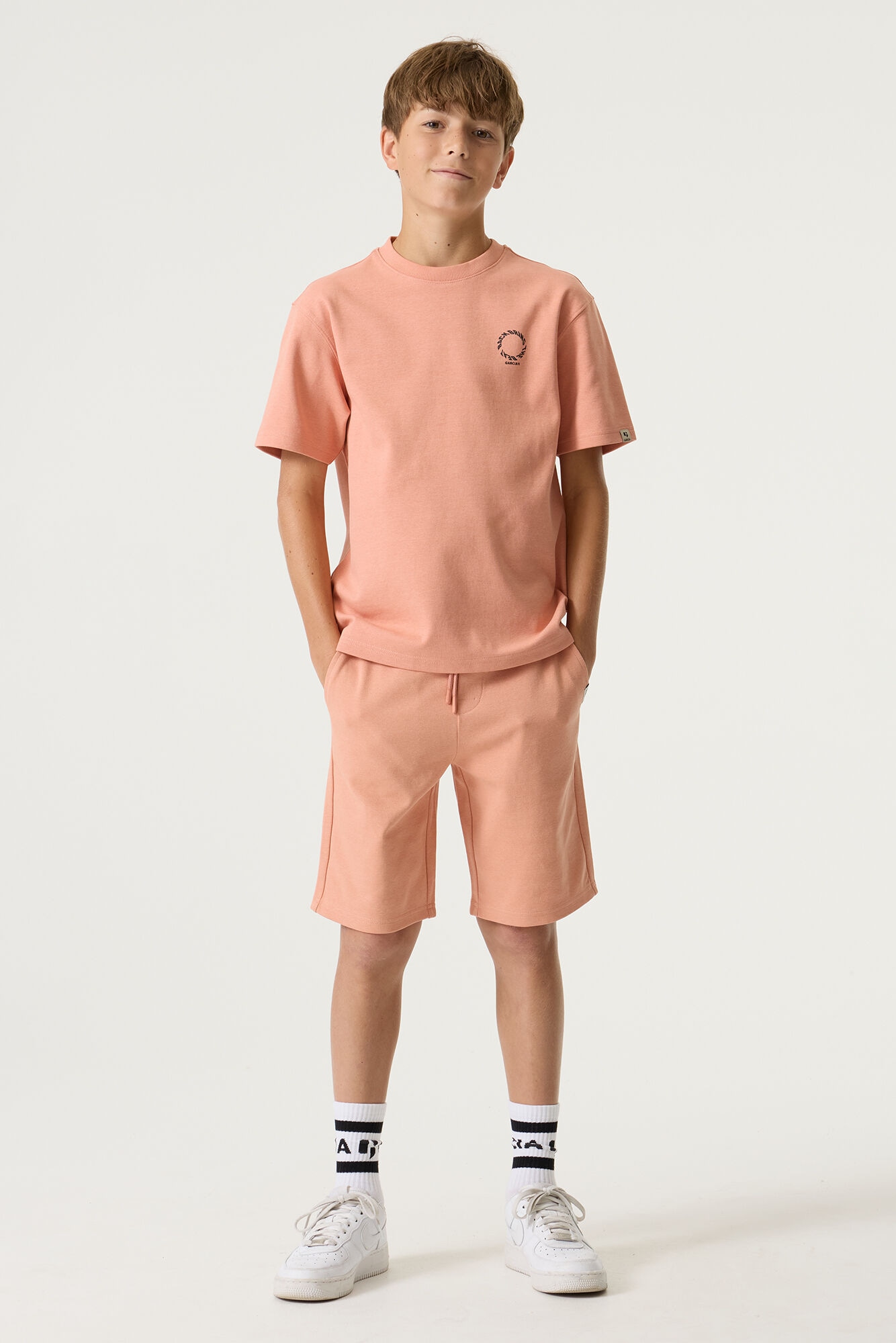 Garcia Shirt à col rond Avec petit imprimé devant, pour garçons