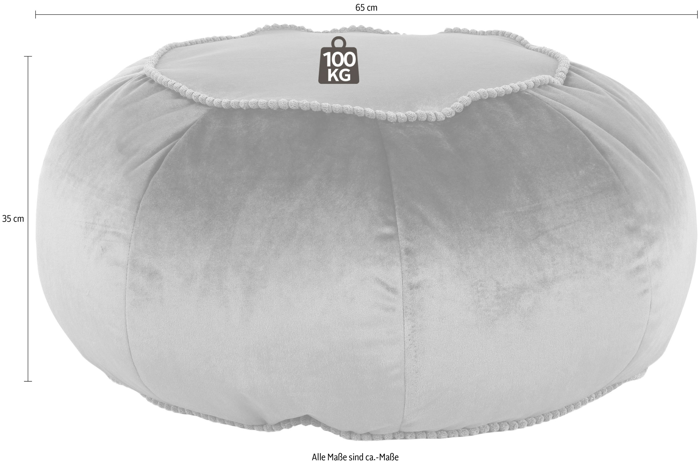 Kayoom Sitzhocker »Pouf Taj Mahal 325, trendige samtige Oberfläche« 1 Stk. tlg. samtweich, farbig, modern, orientalisches Design