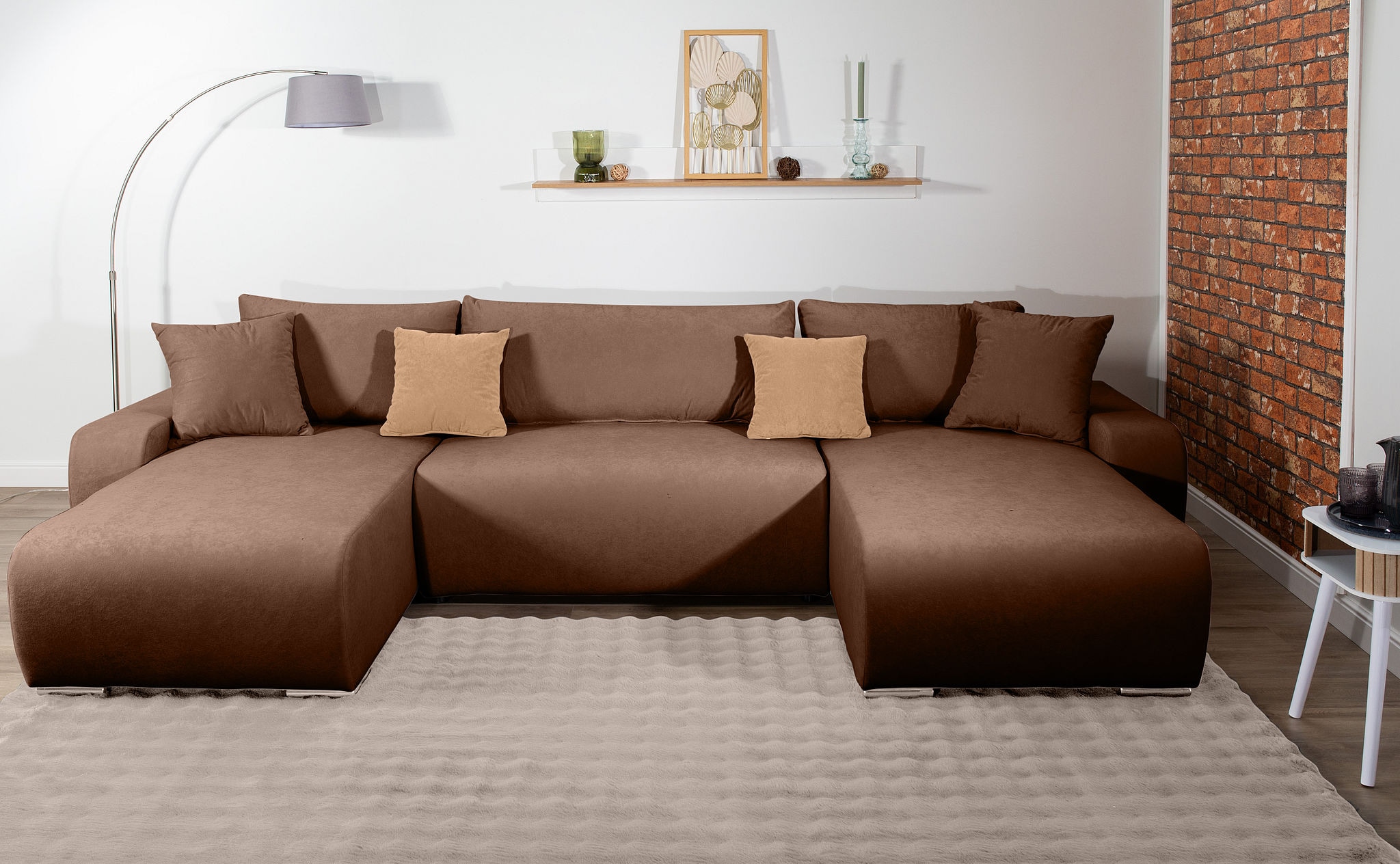 COLLECTION AB Wohnlandschaft »Paola U-Form, Breite 314 cm« Wohnlandschaft,2 Ottomane,Bonnelfederkern,Rückenkissen