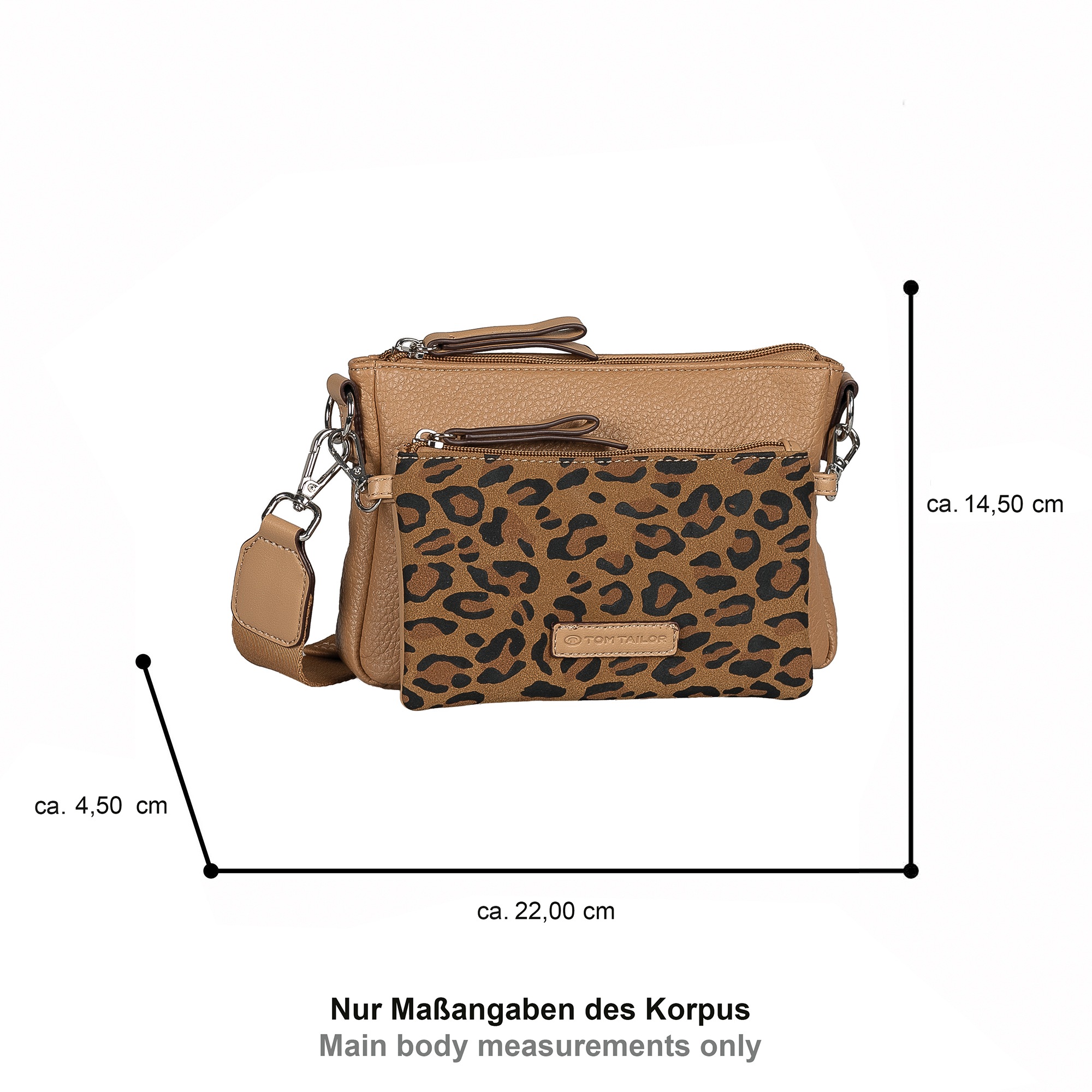 TOM TAILOR Sac à bandoulière »Jamila« sac bandoulière pour dames, sac 2 en 1 avec poche avant