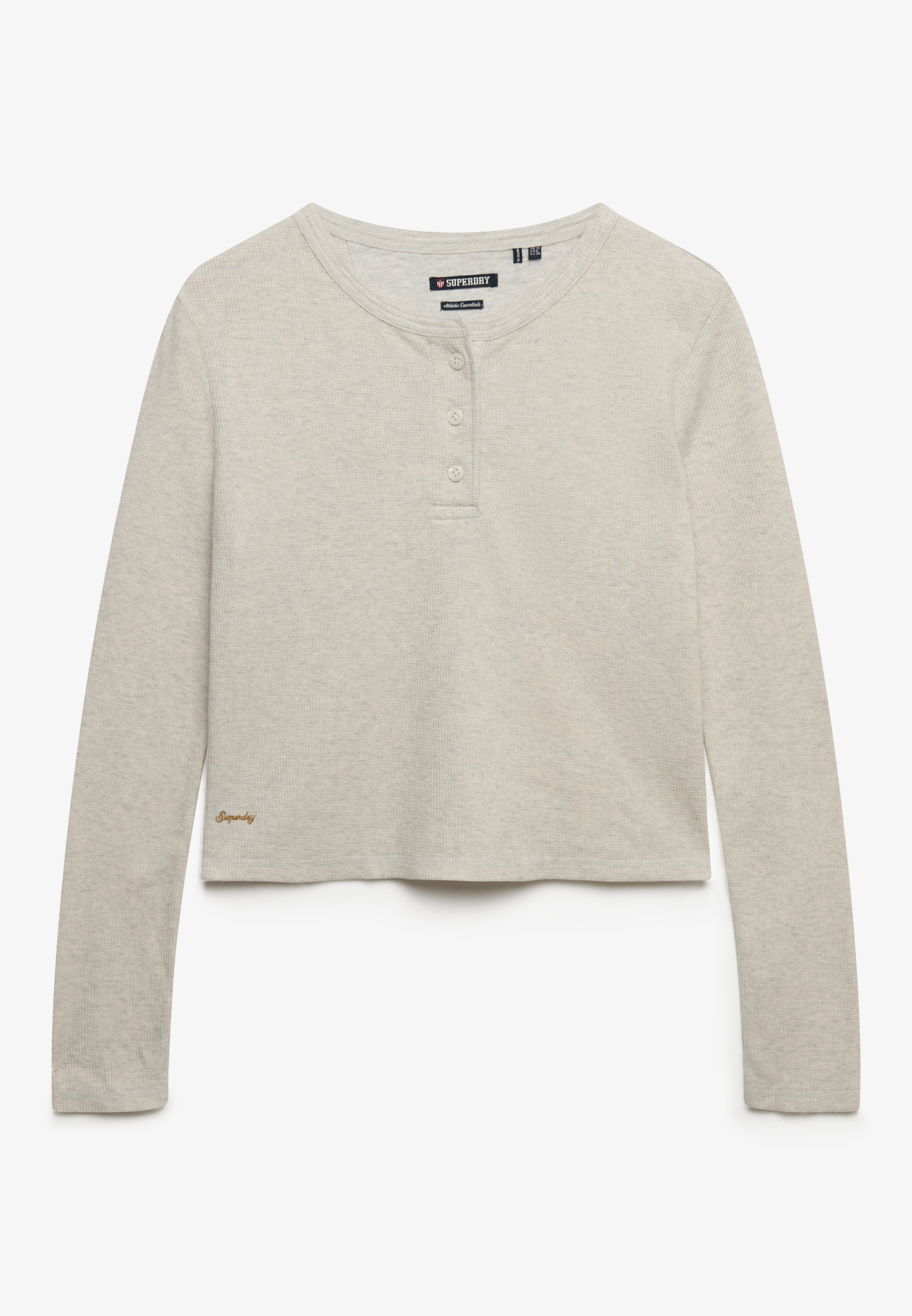 Superdry T-shirt à manches longues »ATH ESS WAFFLE BUTTON LS TOP« mélange de coton, coupe skinny