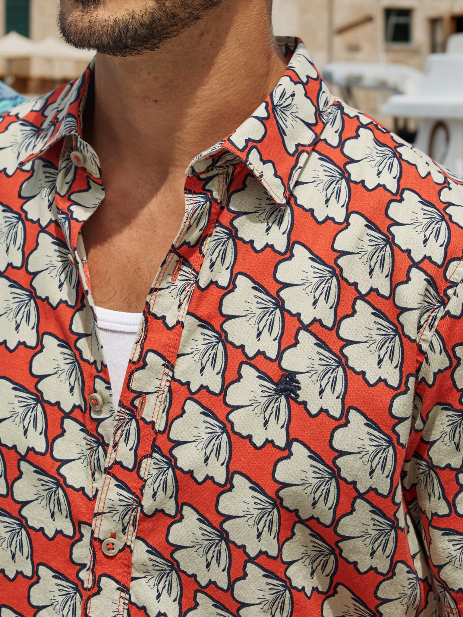 LERROS Chemise à manches courtes »Kurzarmhemd mit floralem All-over-Print«