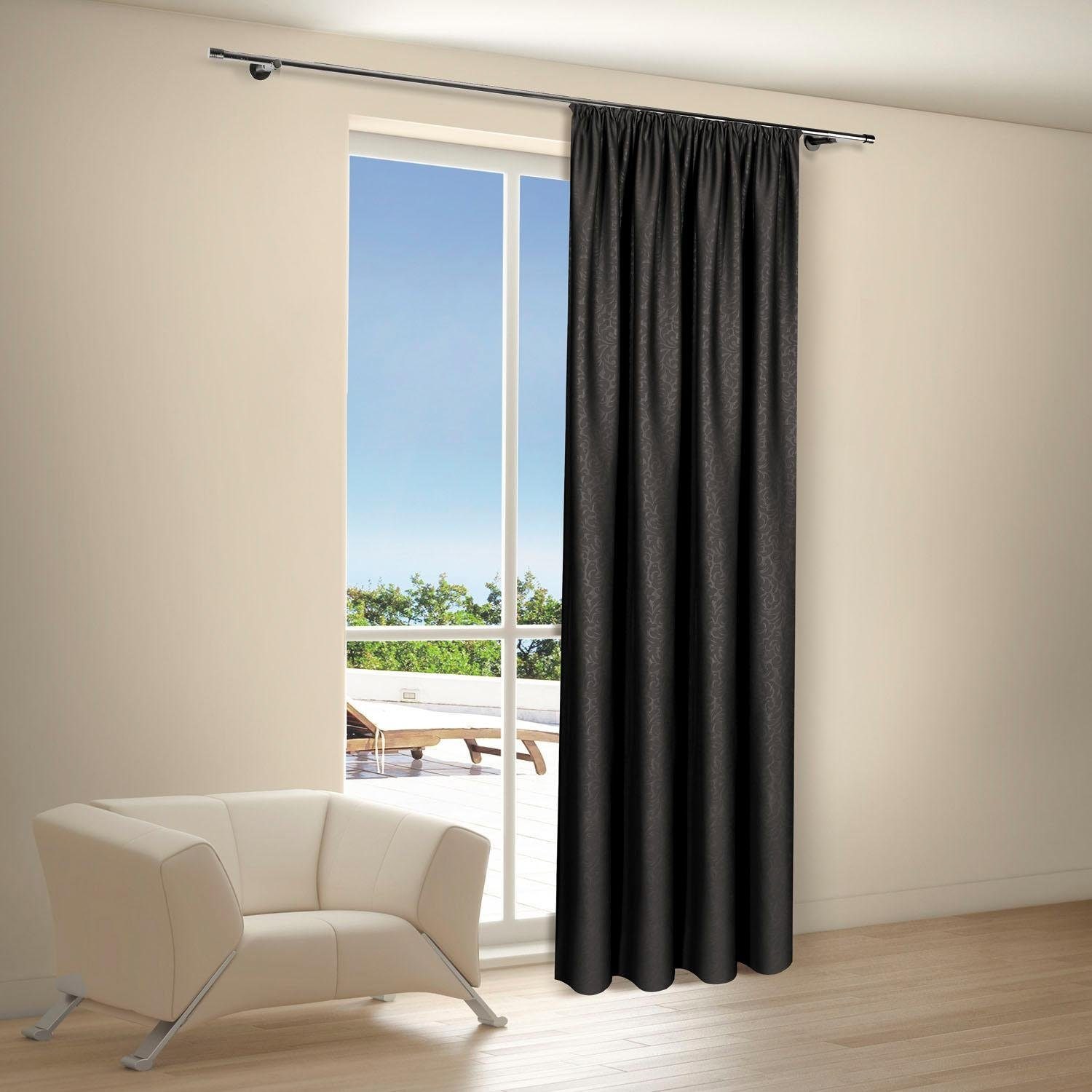 Gerster Vorhang »Kira« Schlaufen 1 Stk. tlg. HxB: 245x140, Deko Schlaufenschal mit Prägedruck