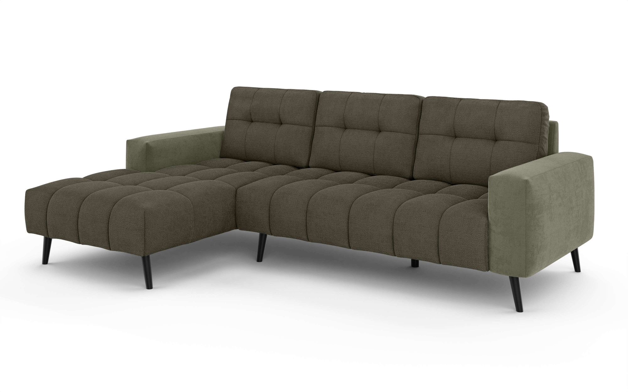 Home affaire Ecksofa »SERINE mit Recamiere rechts/links bestellbar, Masse B/H/T 253/91/161 cm« L-Form mit Wellenunterfederung, 3 Rückenkissen, ohne Bettfunktion