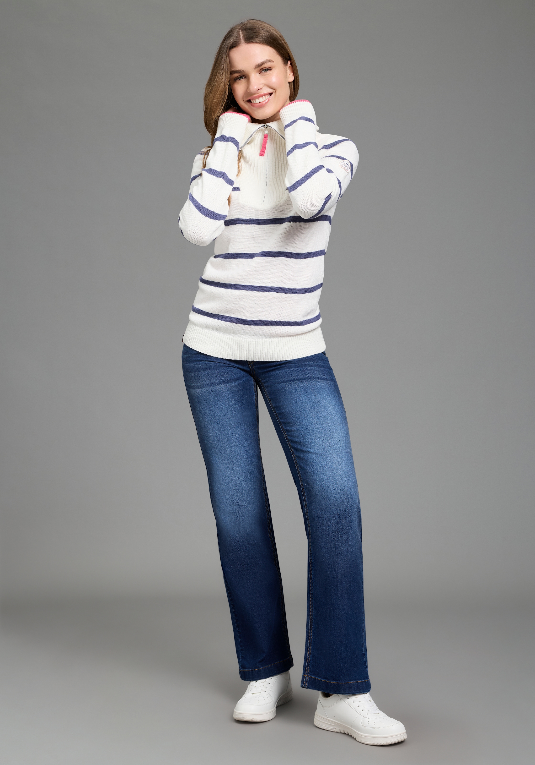 KangaROOS Troyer mit Reissverschluss im klassischen Streifen-Design