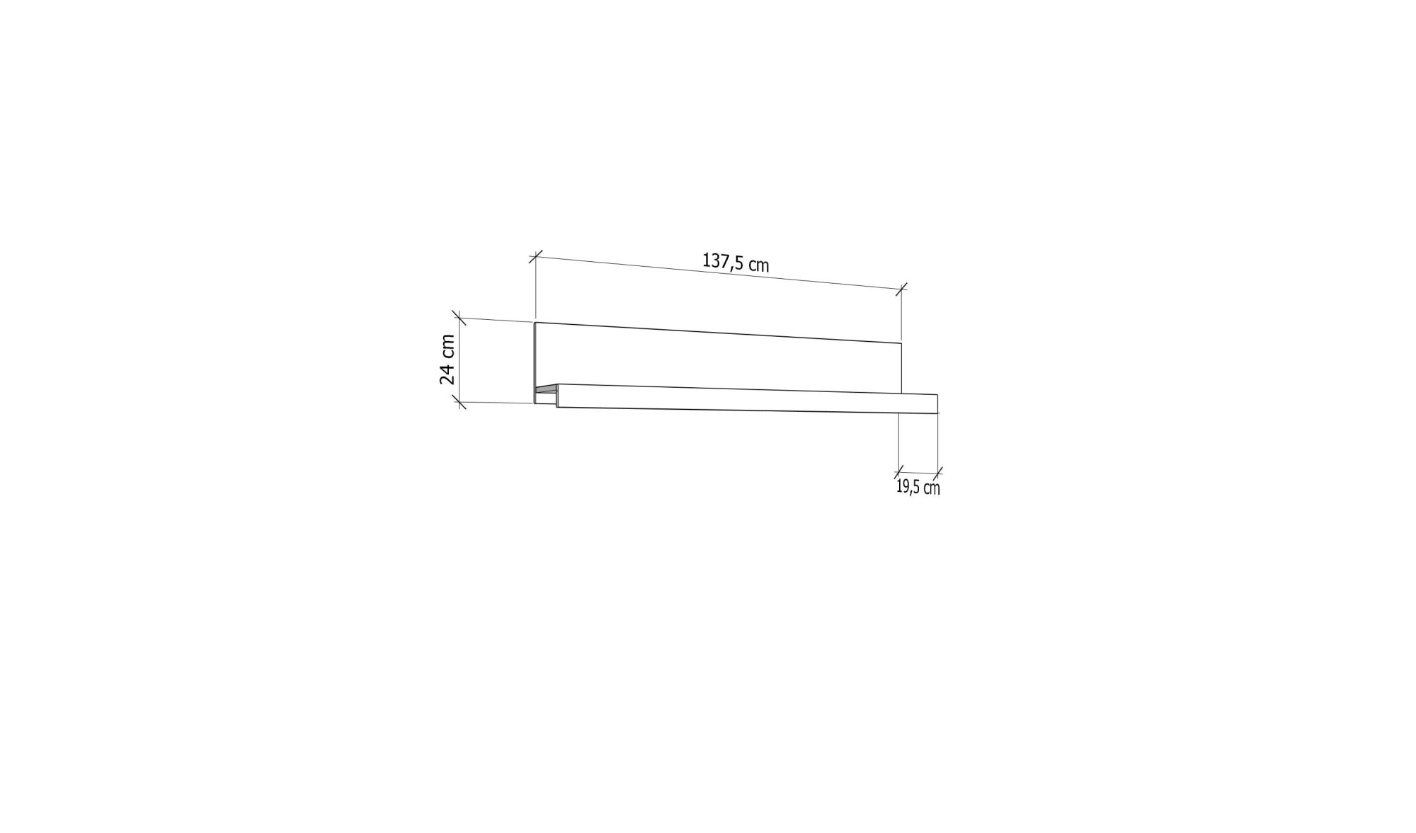 Home affaire Étagère murale »Warwick, Schwebendes Regal, Wandkonsole, Wandboard« Ablageboden, Wandmontiert,  Gesamtbreite 137,5 cm, Heissfolienprägung