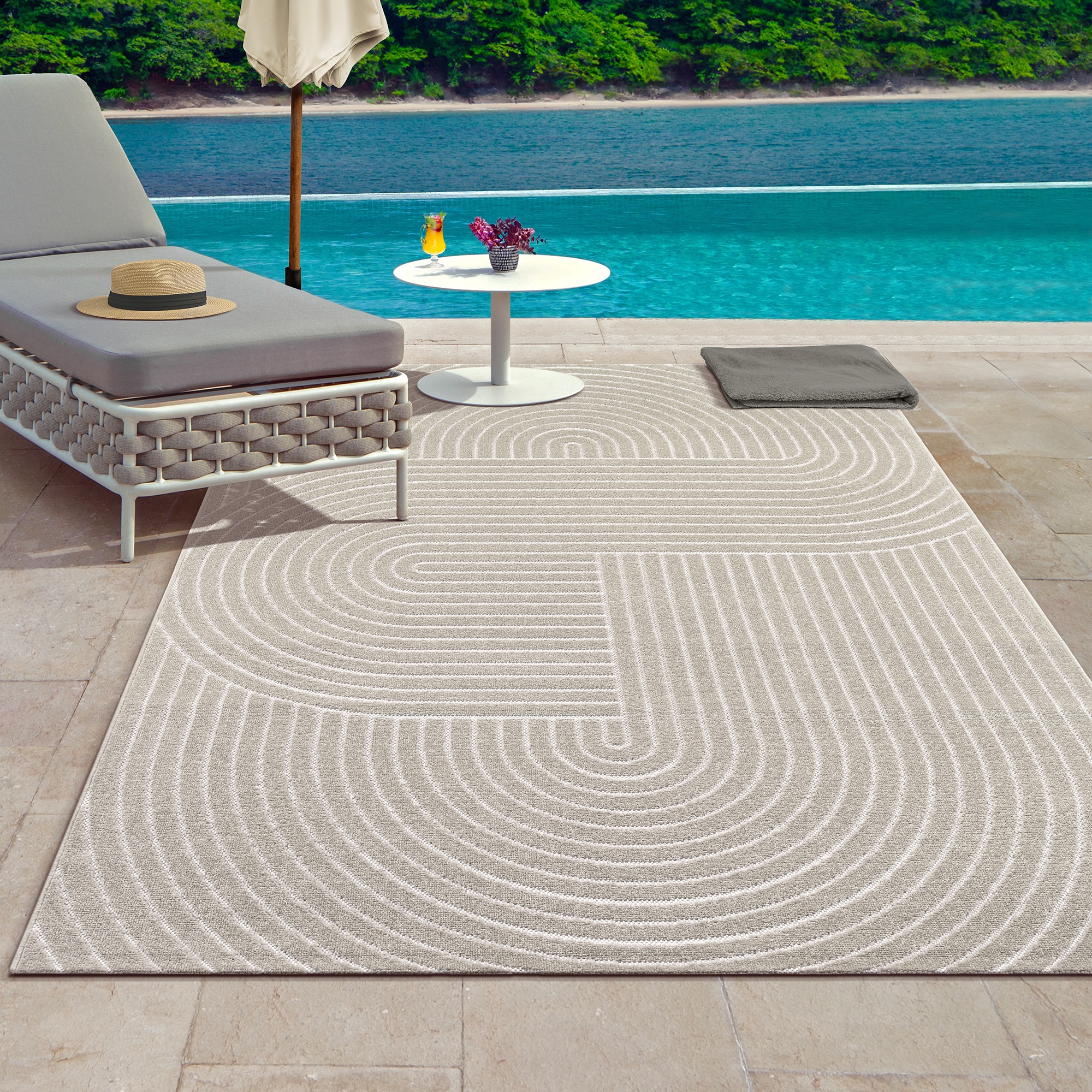 the carpet Teppich »Santo Plus« rechteckig 5 mm Höhe Plus moderner robuster In und Outdoor Teppich