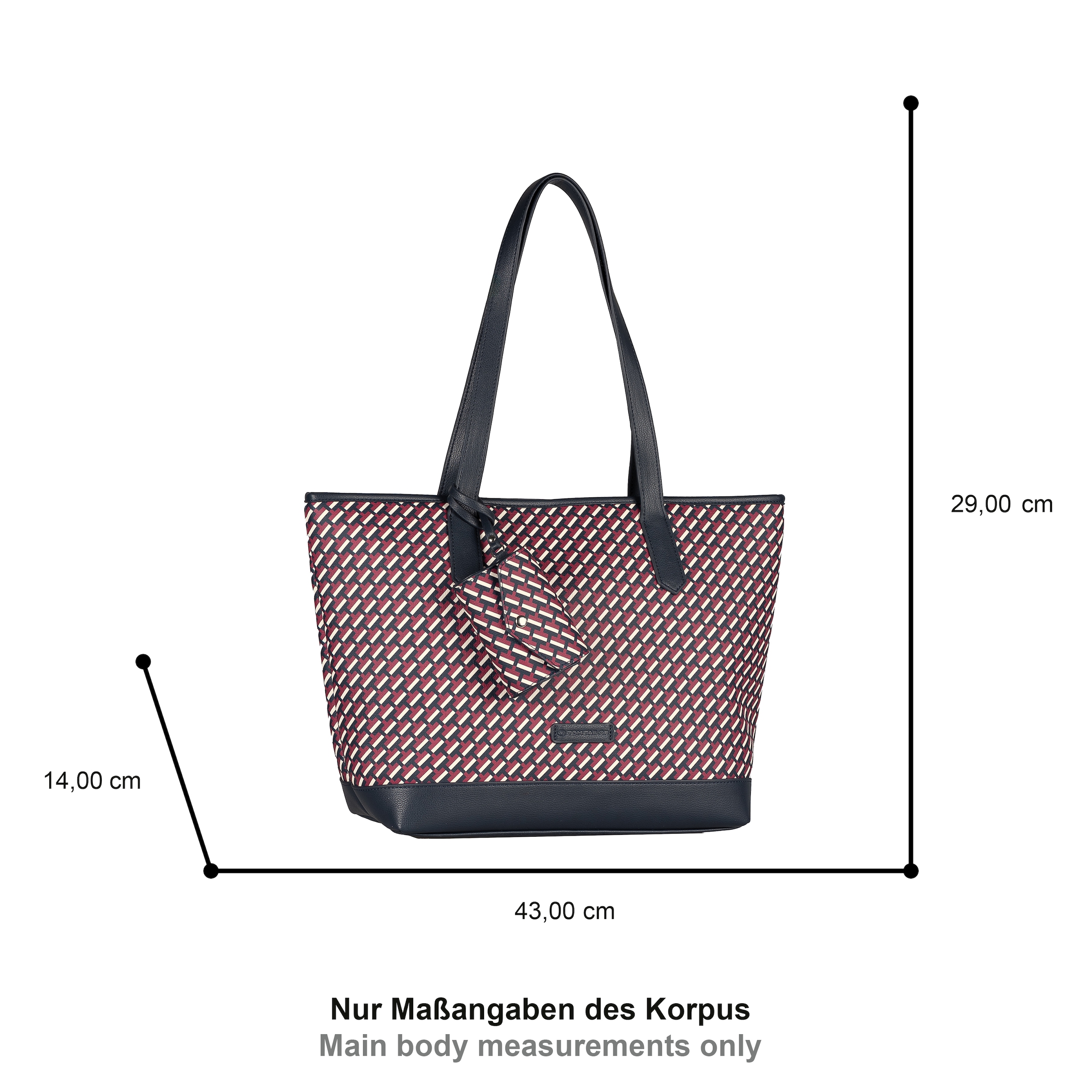 TOM TAILOR Shopper »Xenia« avec imprimé géométrique "T" raffiné du logo sur le corps du sac