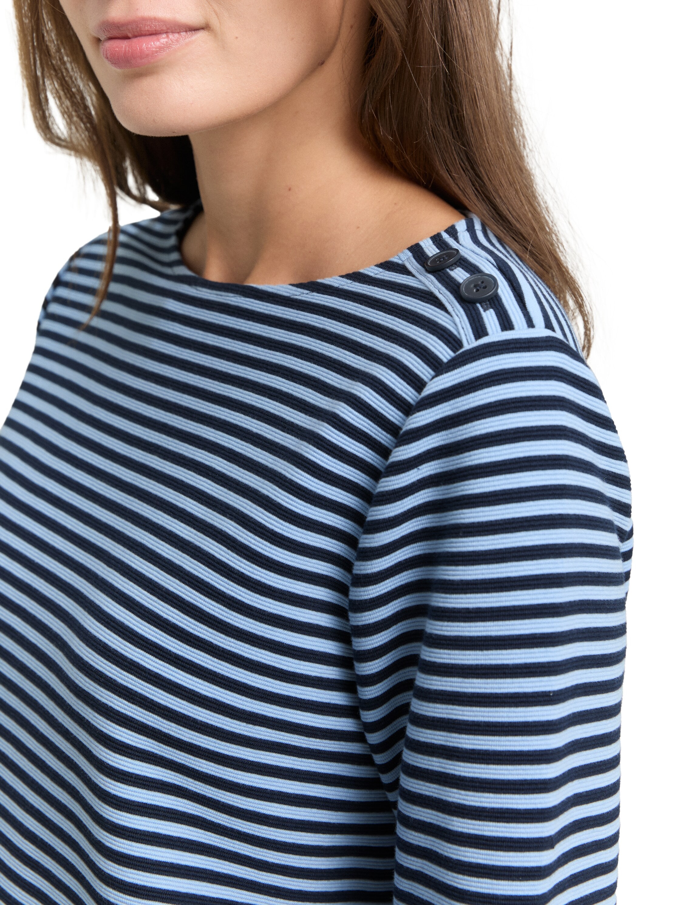 TOM TAILOR Langarmshirt »Loose« mit Knöpfen an der Schulter