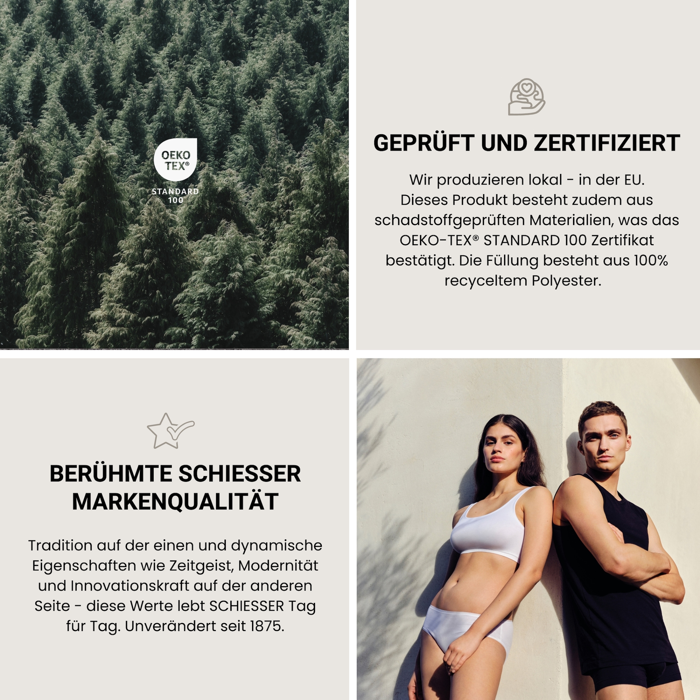 Schiesser Lit 4 saisons »Lykke - 2 zusammenknöpfbare Steppdecken für Sommer und Winter« 4-Jahreszeiten 1 cuis tlg. STANDARD 100 by OEKO-TEX® zertifiziert