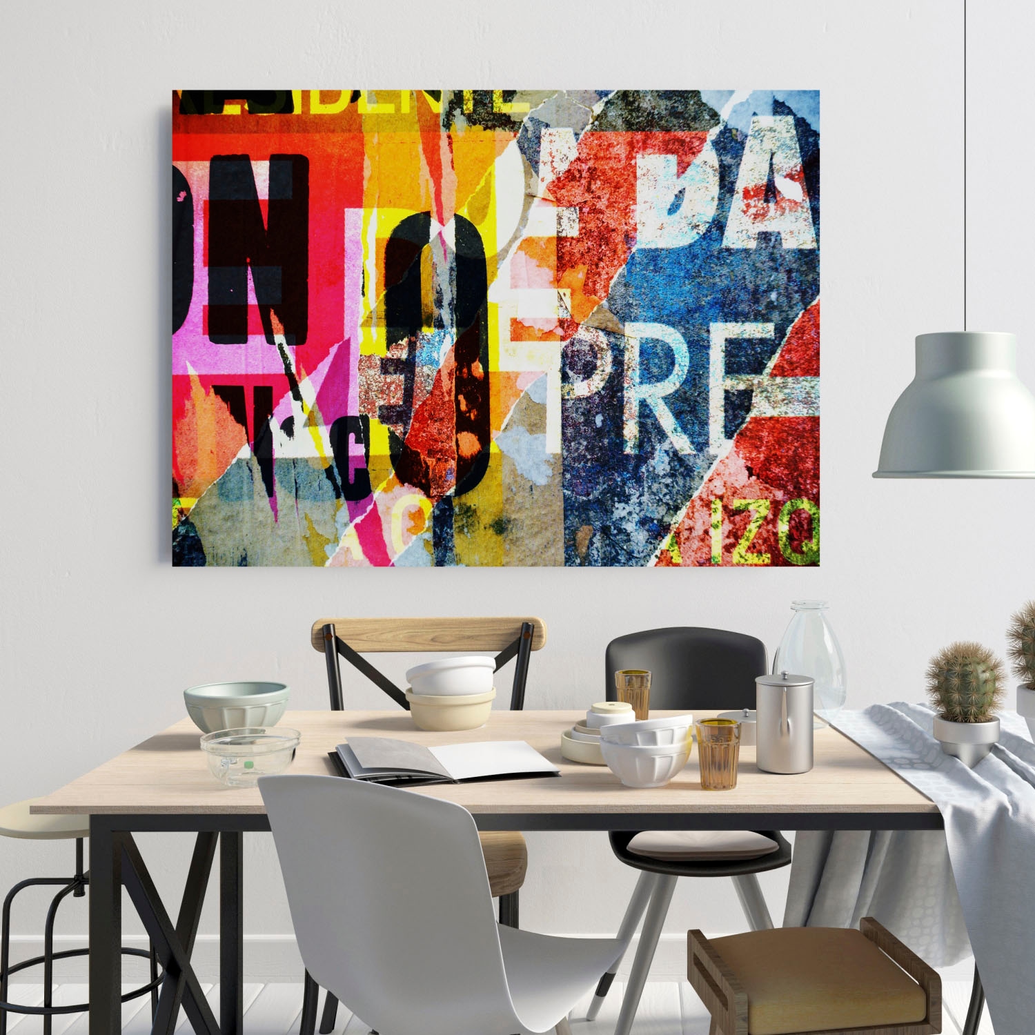 queence Tableau en verre acrylique »Papierstücke« Fine Art-Print in Galeriequalität