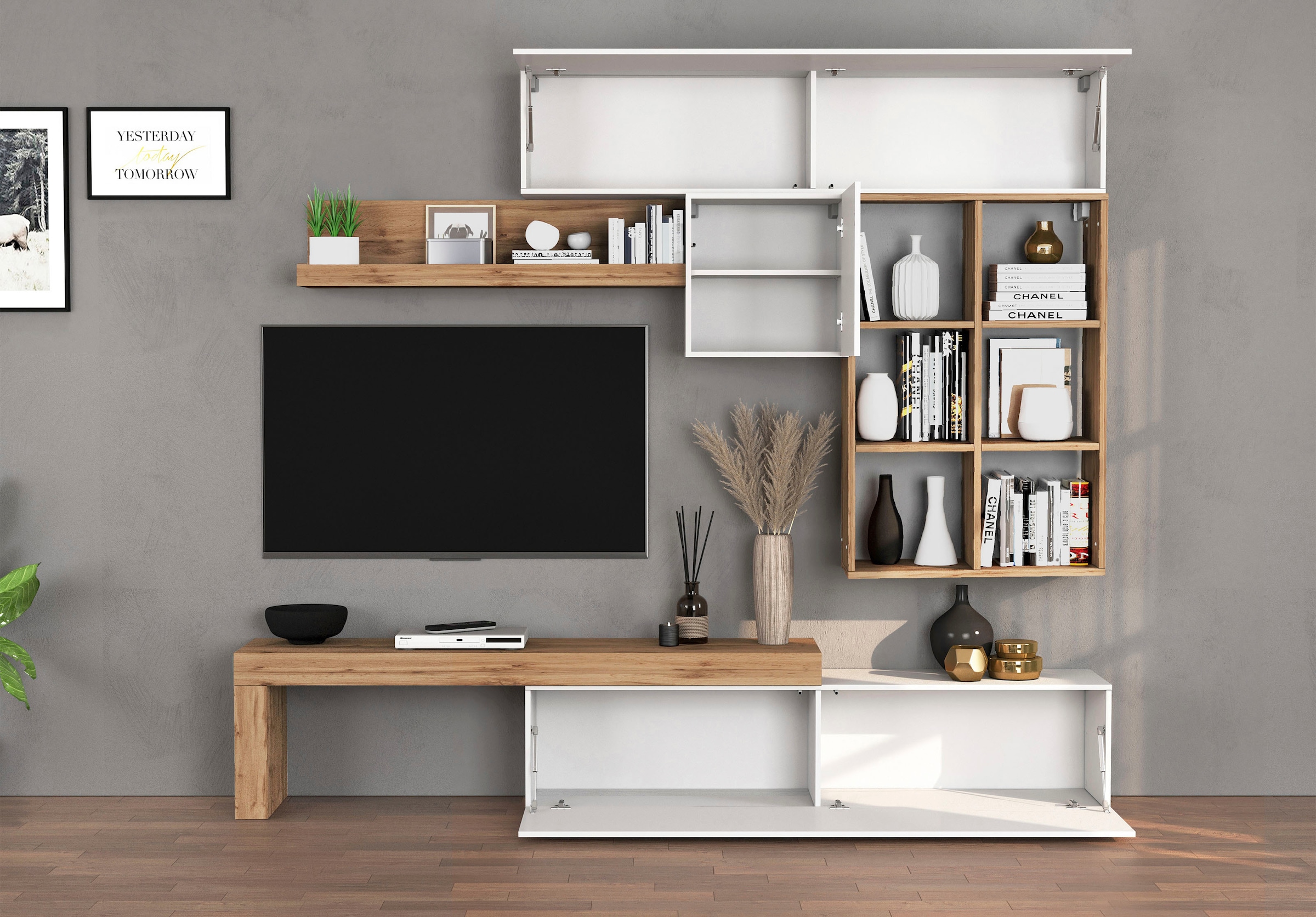 GOODproduct Meuble mural »Chronos Wohnwand, Medienwand, 5-er set« 5 cuis tlg.