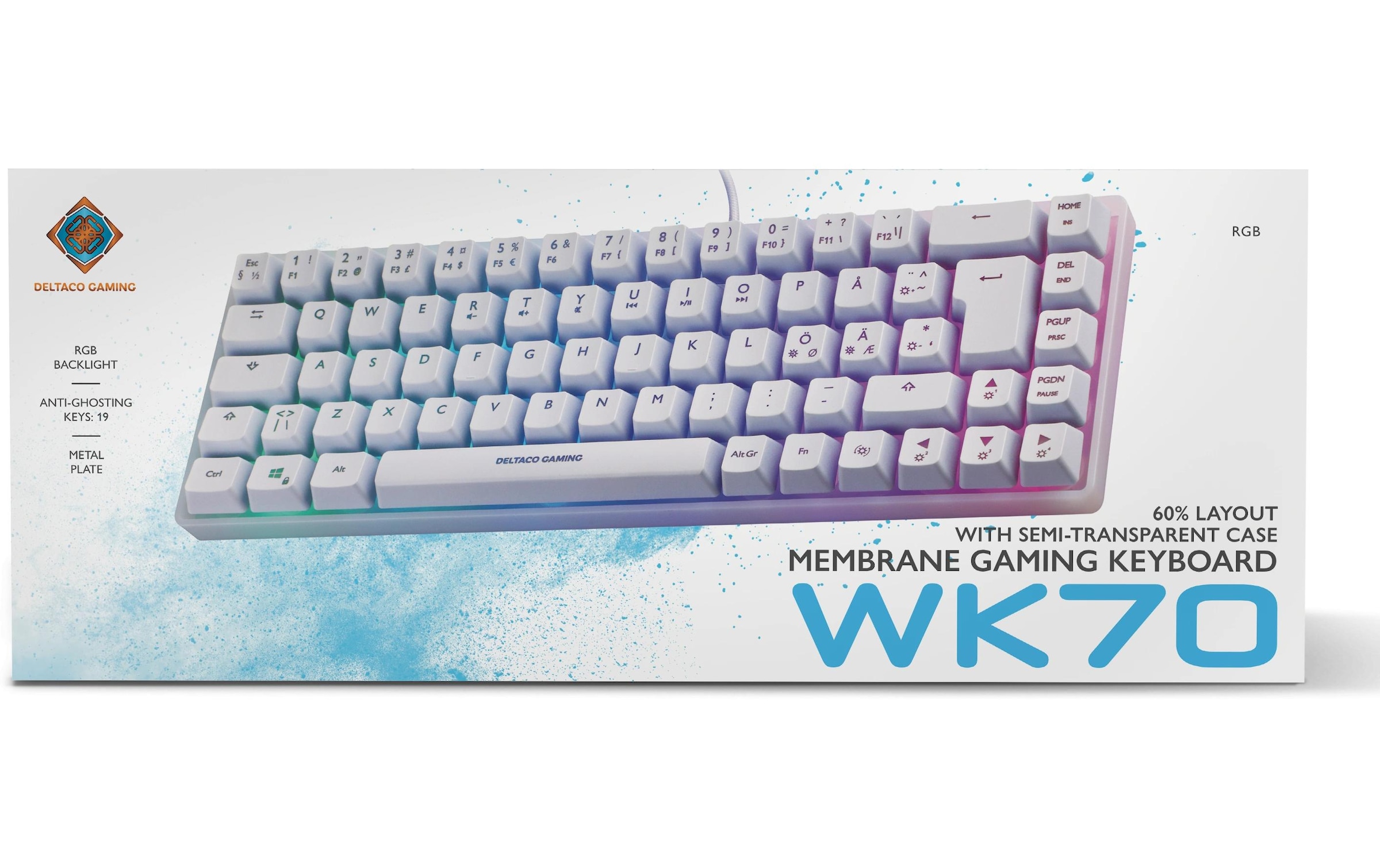 DELTACO Clavier de jeu »GAM-158-W RGB« ()