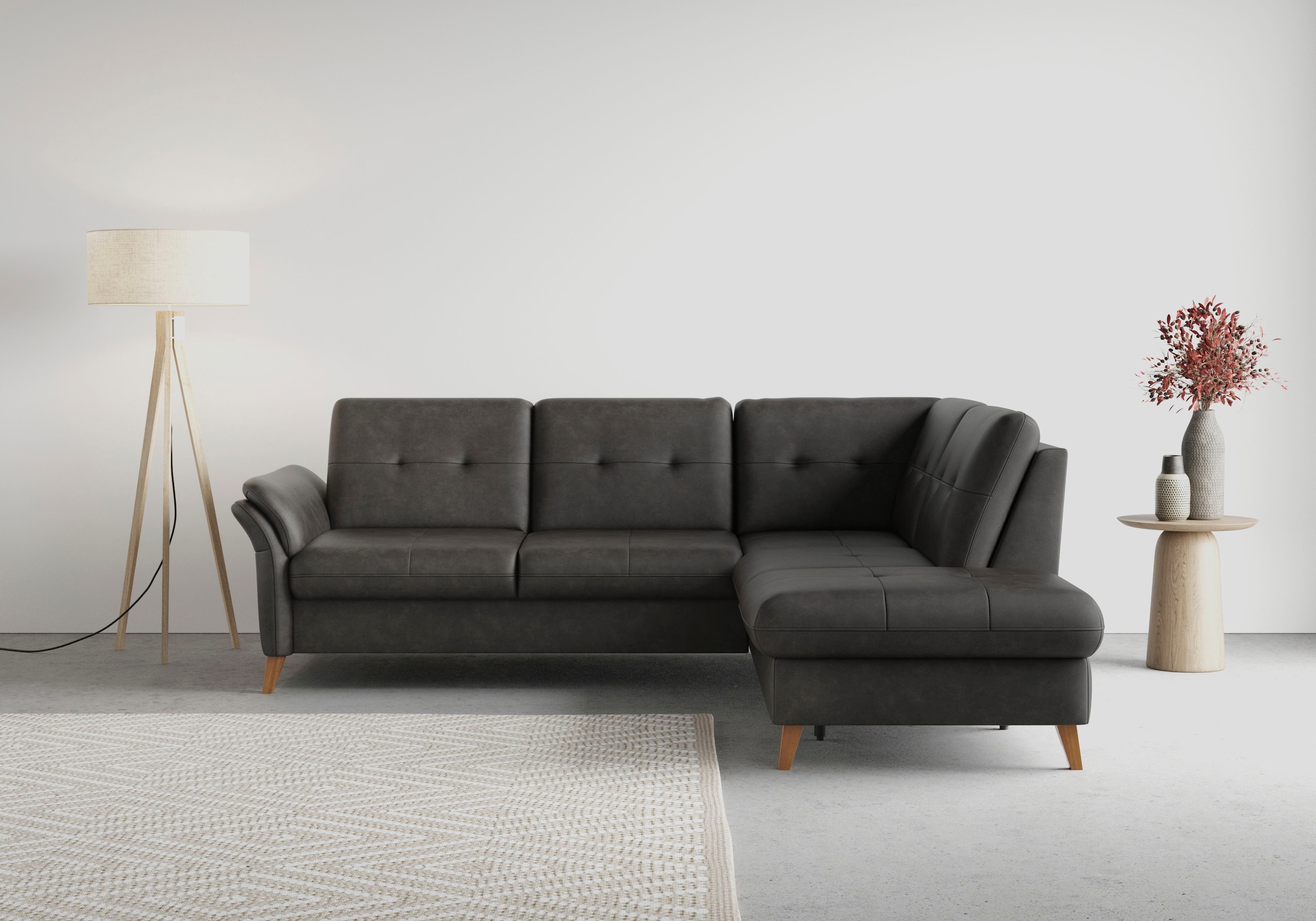 sit&more Ecksofa »Göteborg« inkl. Sitztiefenverstellung, wahlweise mit Bettfunktion & Bettkasten