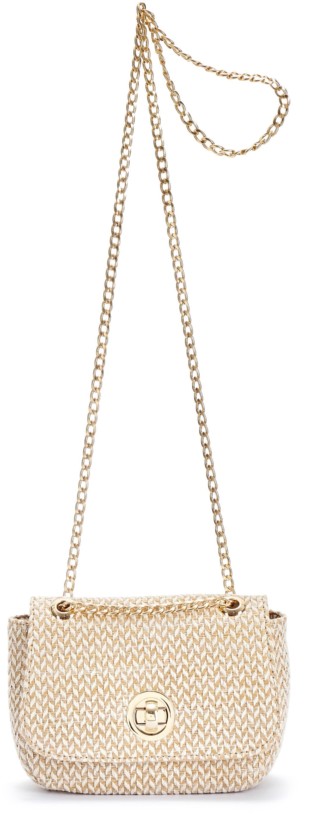 Vivance Sac à bandoulière »Minibag« Handtasche, Henkeltasche, Bast-Optik, Crossbody Bag VEGAN