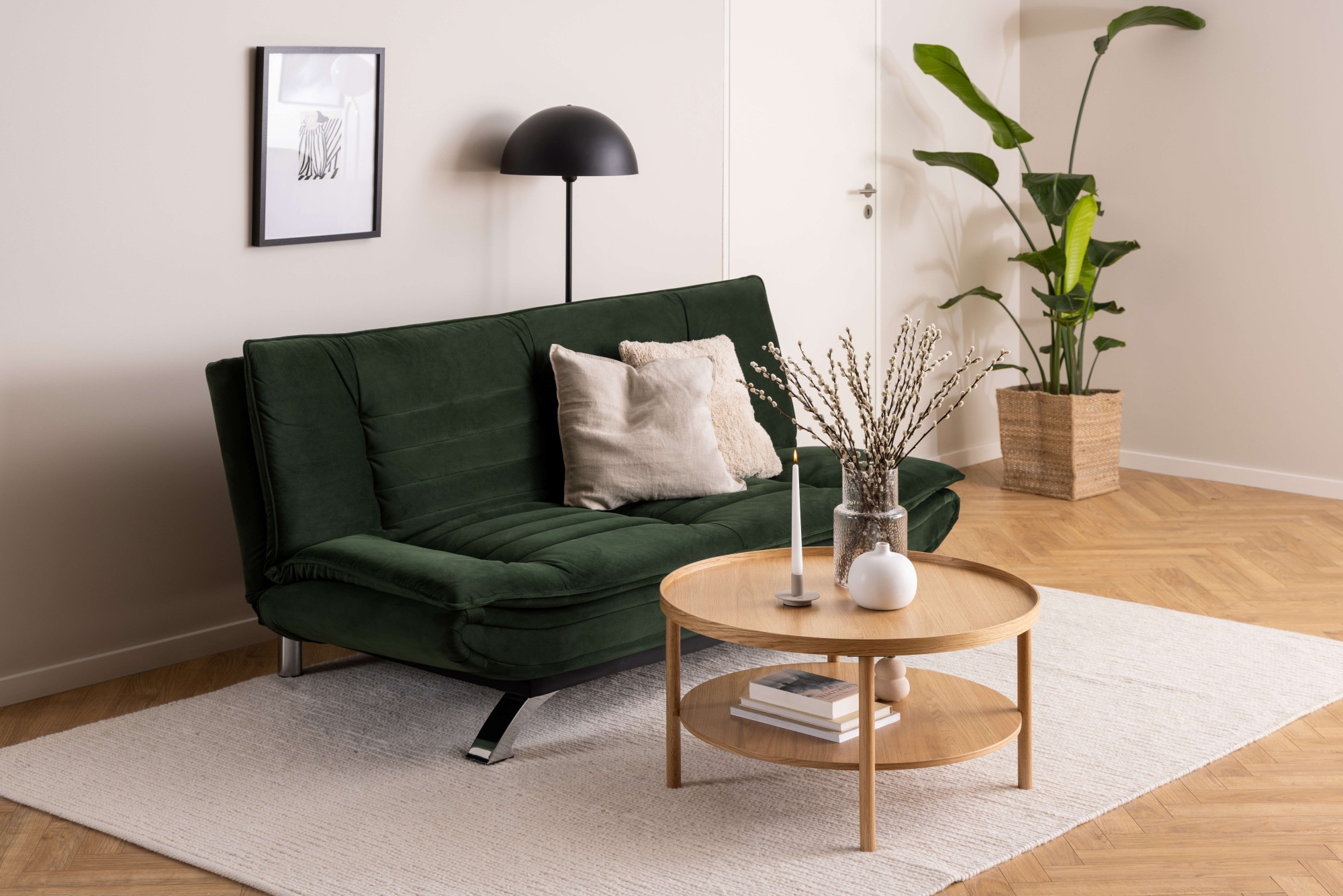 ACTONA GROUP Table basse »Banbury, Sofatisch, Wohnzimmertisch« 80x80x42 cm,  2 niveaux, placage chêne, forme ronde, FSC™