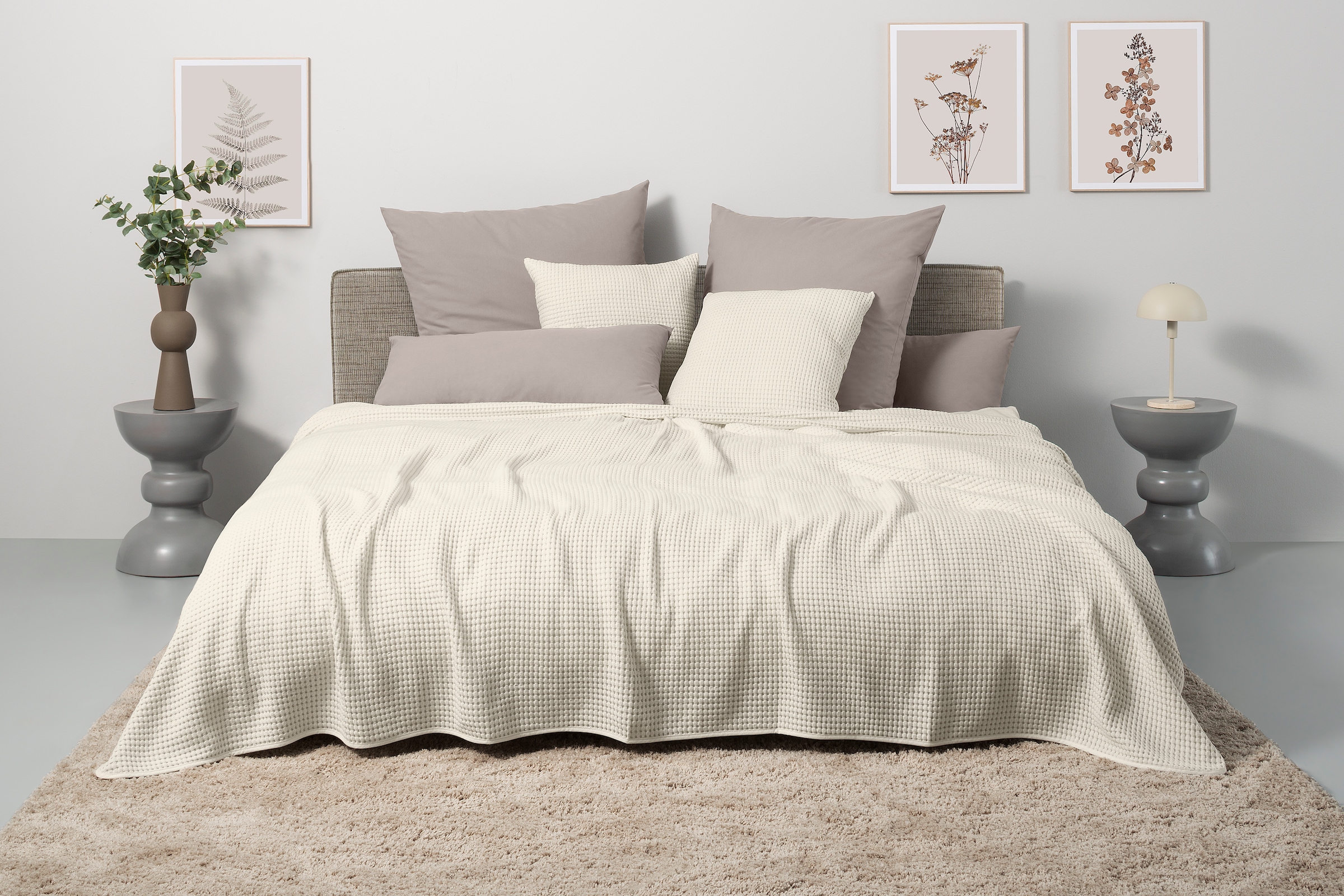 GOODproduct Housse de coussin »Greta« in Waffelpiqué Optik, in vielen Farben erhältlich, Bezug in 50x50 cm