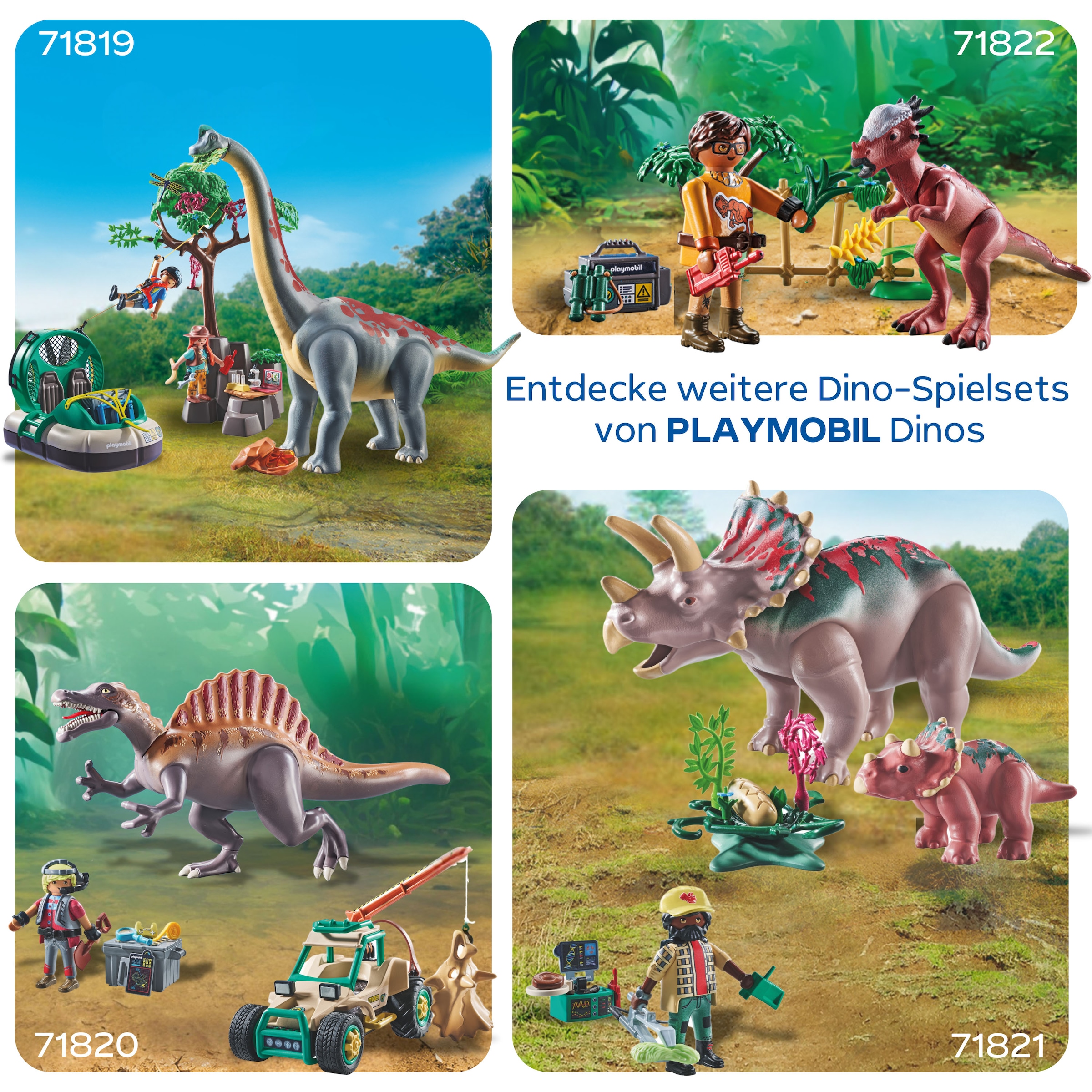 Playmobil® Konstruktions-Spielset »Spinosaurus-Angriff auf Dino-Ausgrabung (71820), Playmobil Dinos«