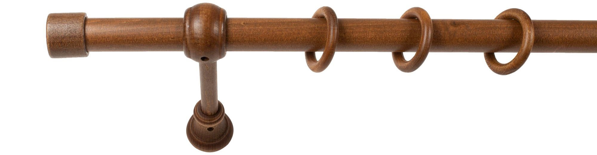 SN DECO GROUP Gardinenstange »Cafiro« 1 läufig-läufig Fixmass 28 mm, Holz, verschiedene Längen und Farben, Komplettset