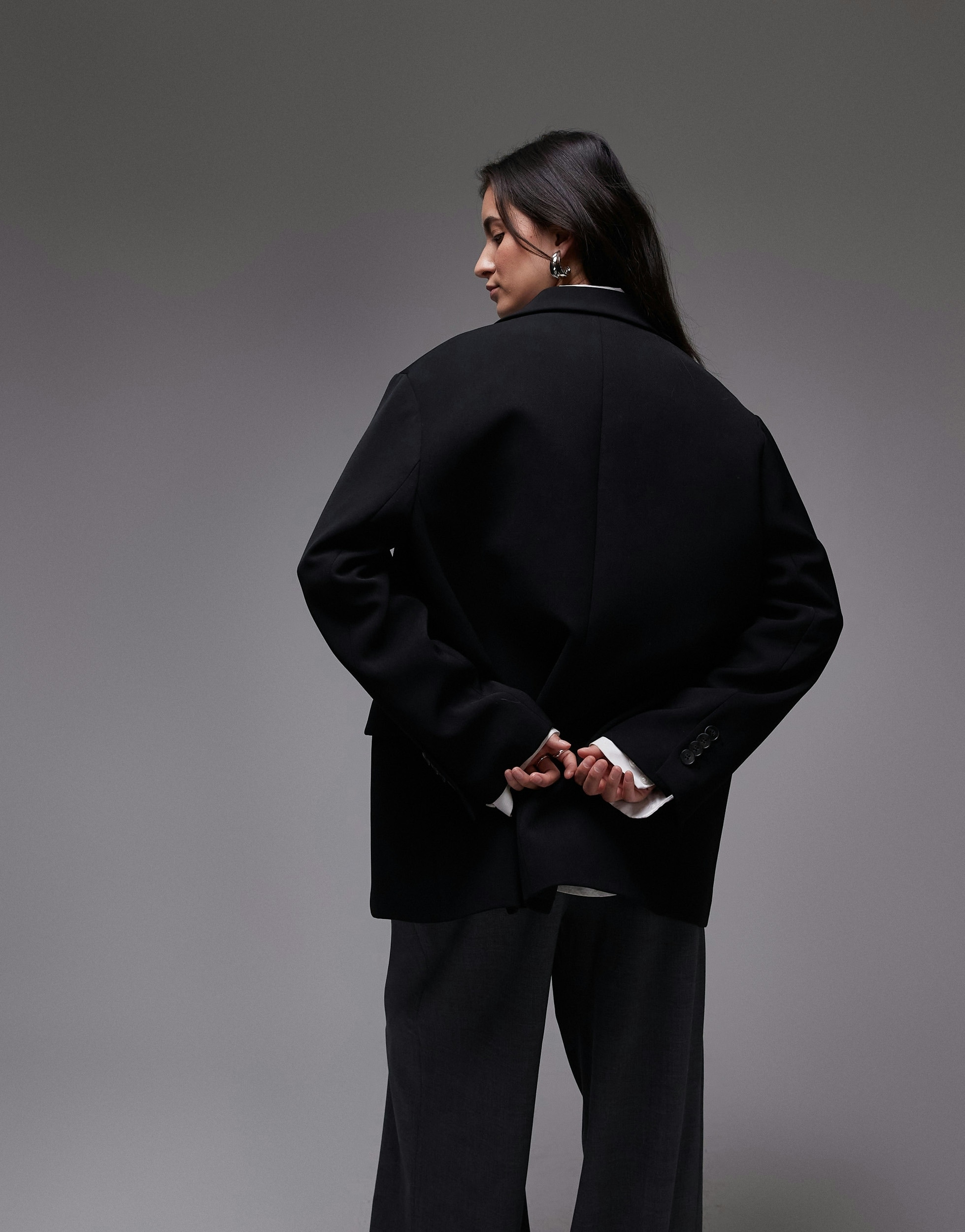 TOPSHOP Blazer long »TSLOUISE OVERSIZED BLAZER TLR NOOS« Polyester, coupe oversize