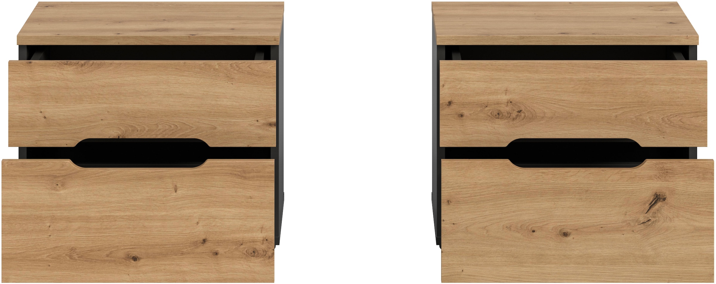 Home affaire Table de nuit »REHAT, 2er Set, je 50x37x42 cm, inkl. 2 Schubkästen« TOPSELLER!, individuell platzierbar nicht nur im Schlafzimmer, 2 cuis tlg. Nachttisch, Kommode, Nachtkonsole, Schubladenkommode