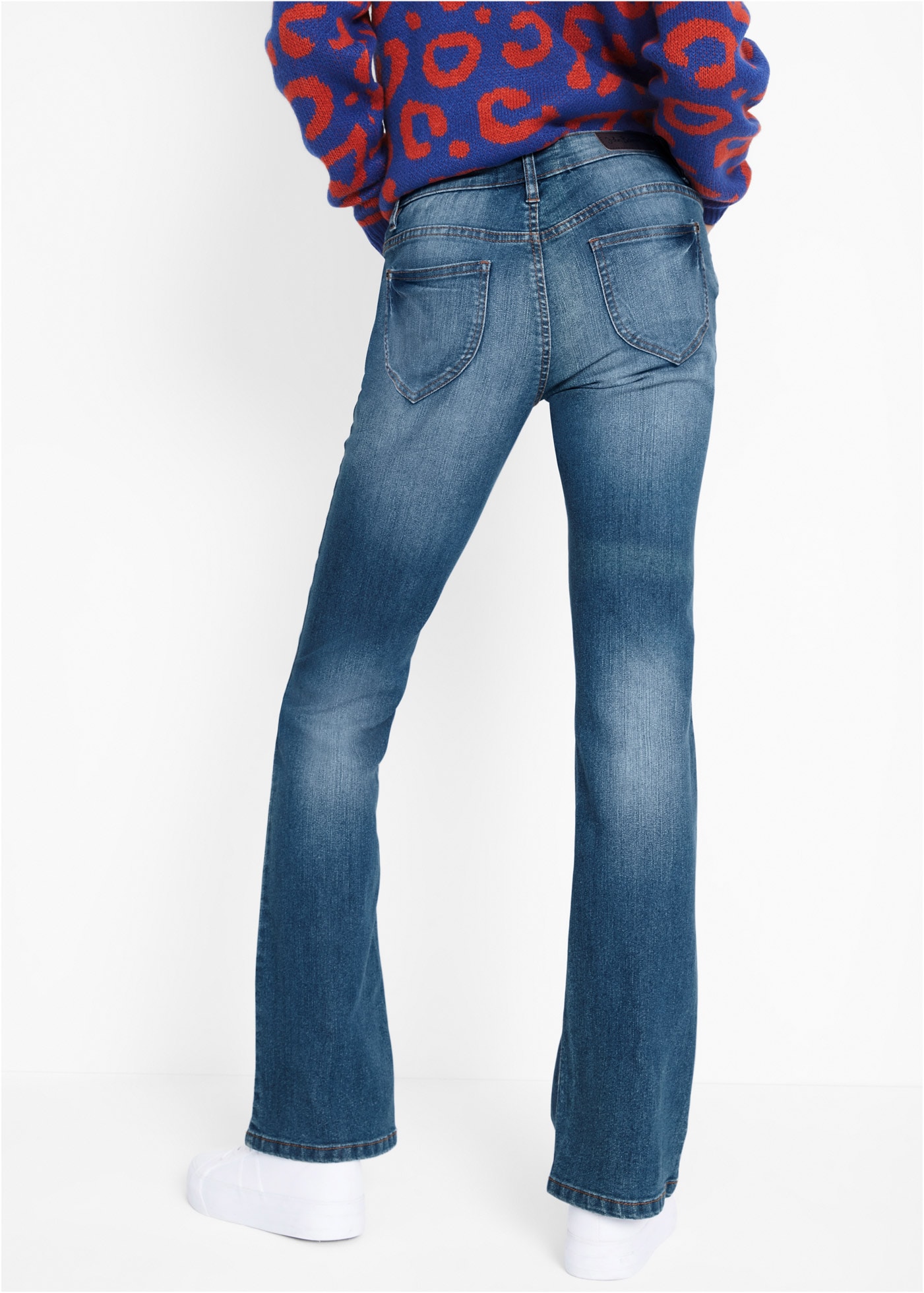 bonprix Jeans bootcut »Bootcut-Jeans Mid Waist, Komfort-Stretch« coupe regular fit, style classique 5 poches