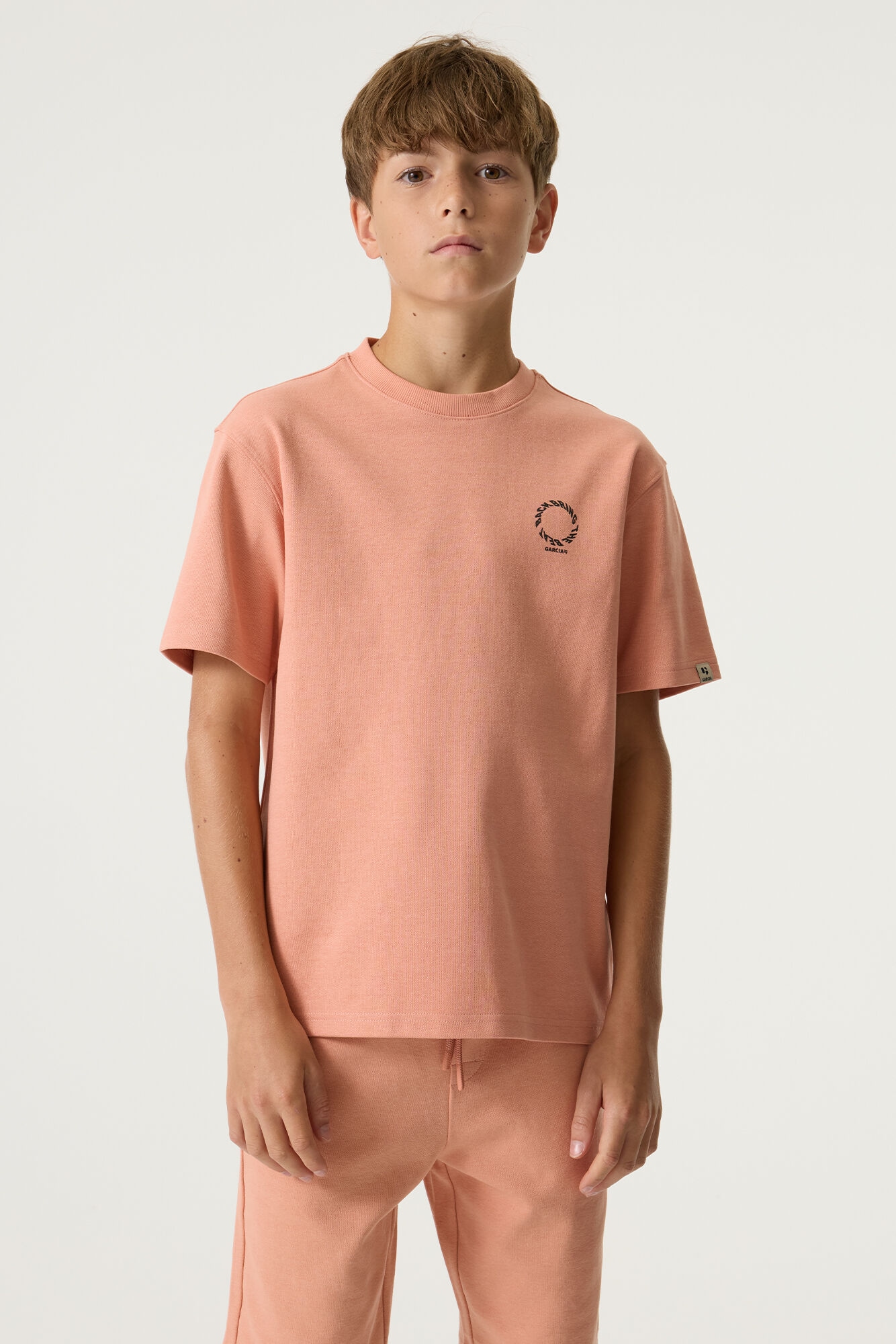 Garcia Shirt à col rond Avec petit imprimé devant, pour garçons