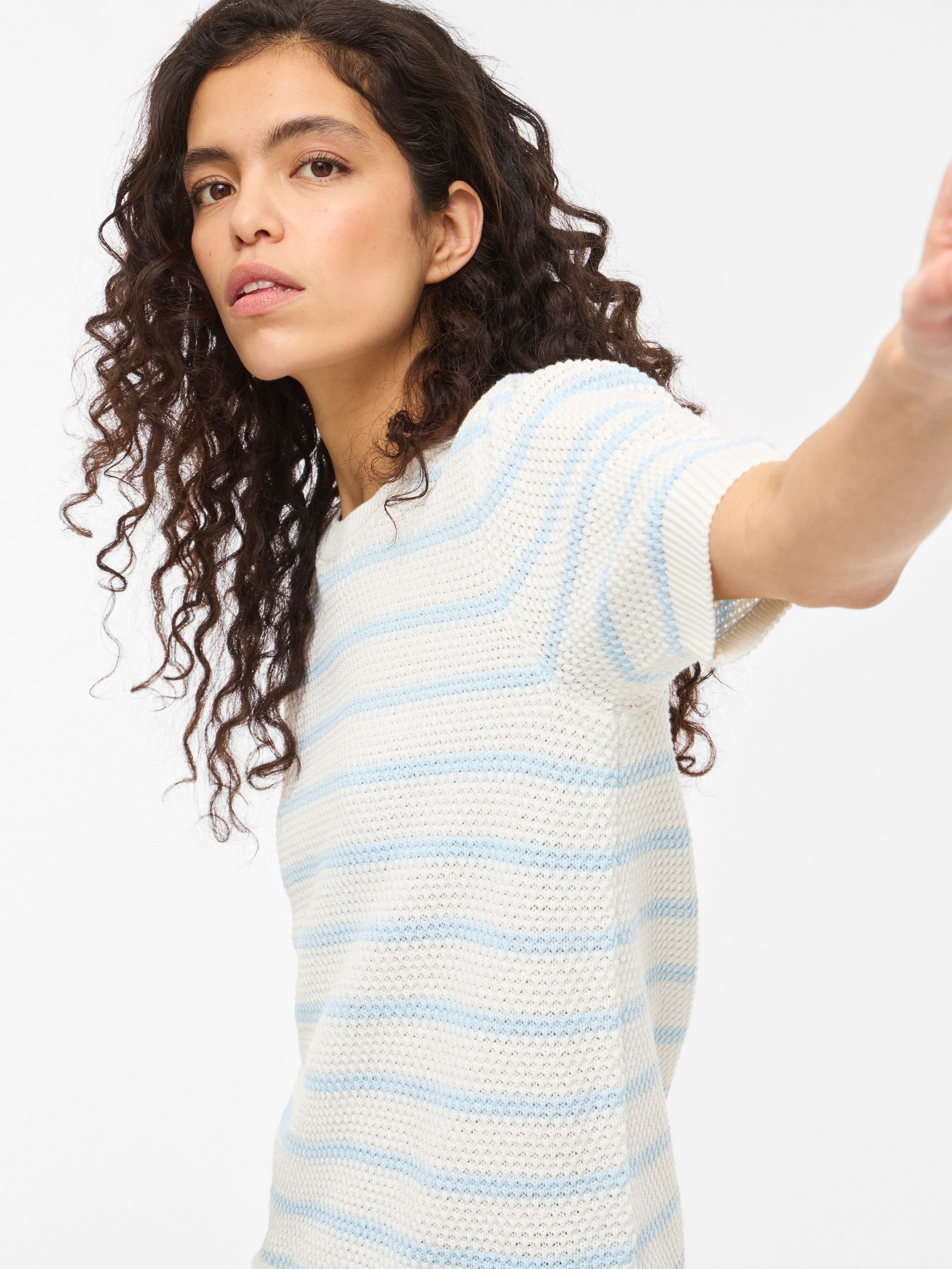 Vila Kurzarmpullover »VIDALO O-NECK S/S STRIPE KNIT-NOOS«